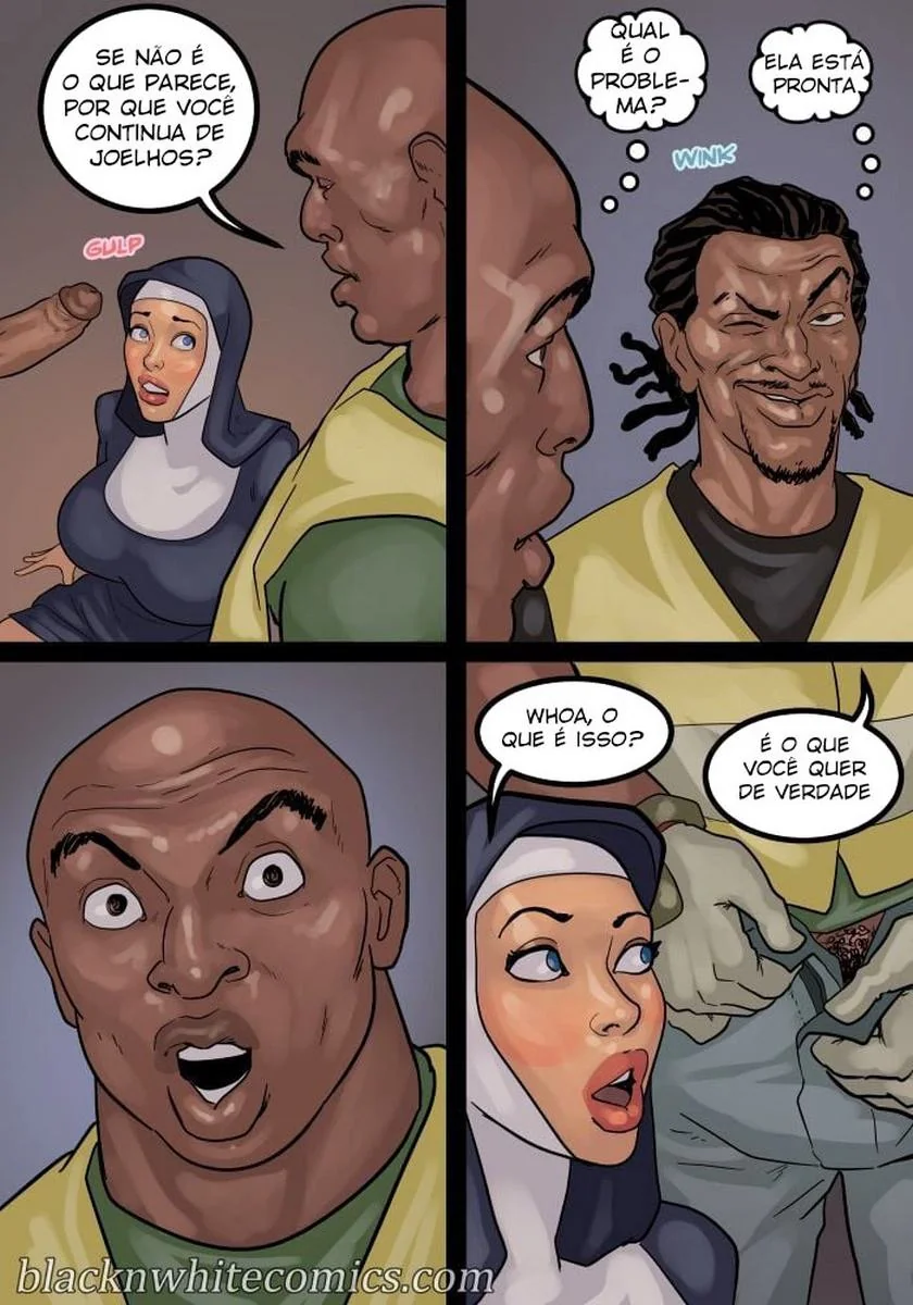 A Freira Piranha e o Chefe Dotado - Desejo Interracial em HQ Brasileiro