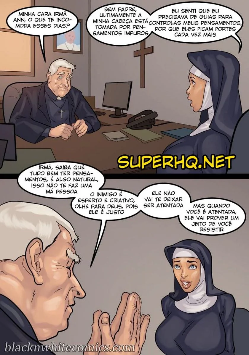 A Freira Piranha e o Chefe Dotado - Desejo Interracial em HQ Brasileiro