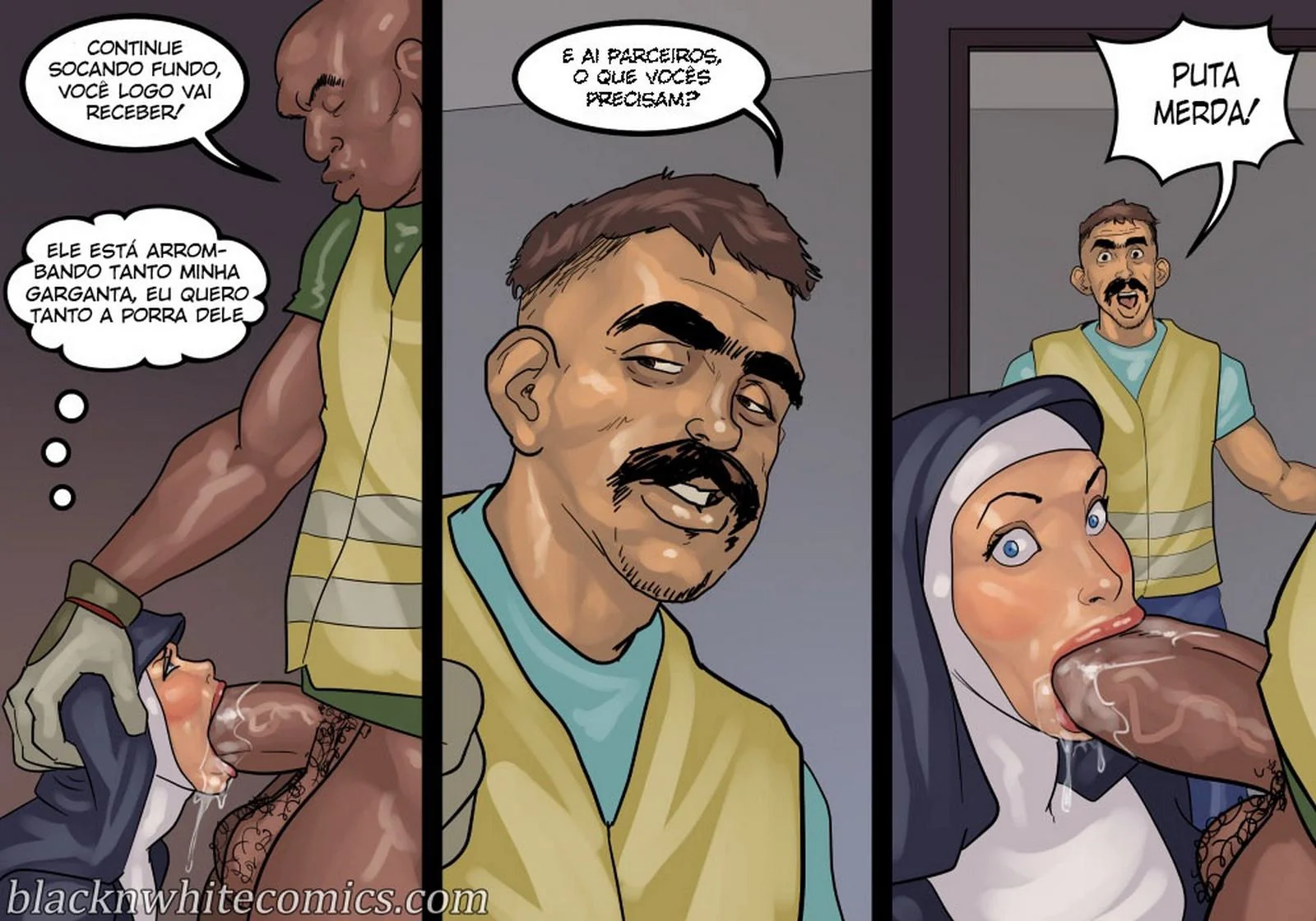 A Freira Piranha e o Chefe Dotado - Desejo Interracial em HQ Brasileiro