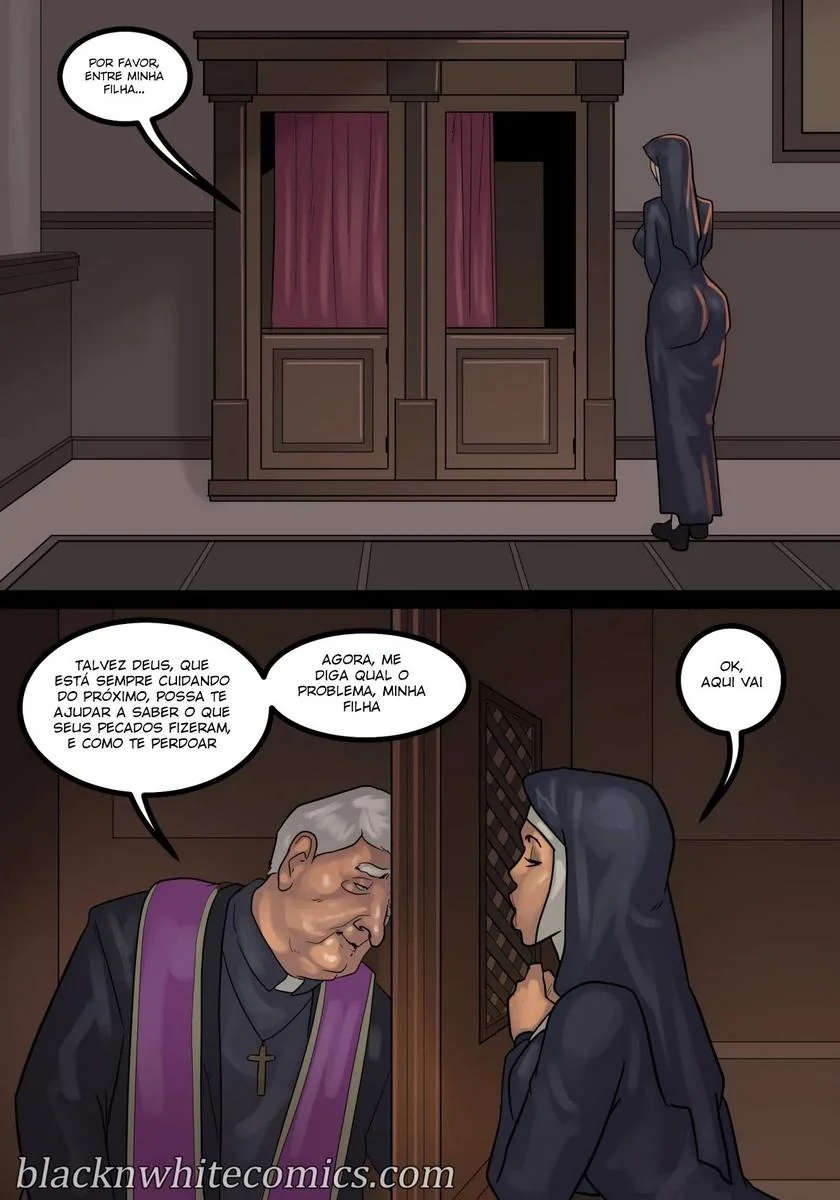 A Freira Piranha e o Chefe Dotado - Desejo Interracial em HQ Brasileiro