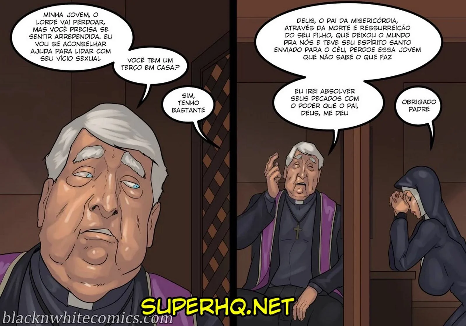 A Freira Piranha e o Chefe Dotado - Desejo Interracial em HQ Brasileiro