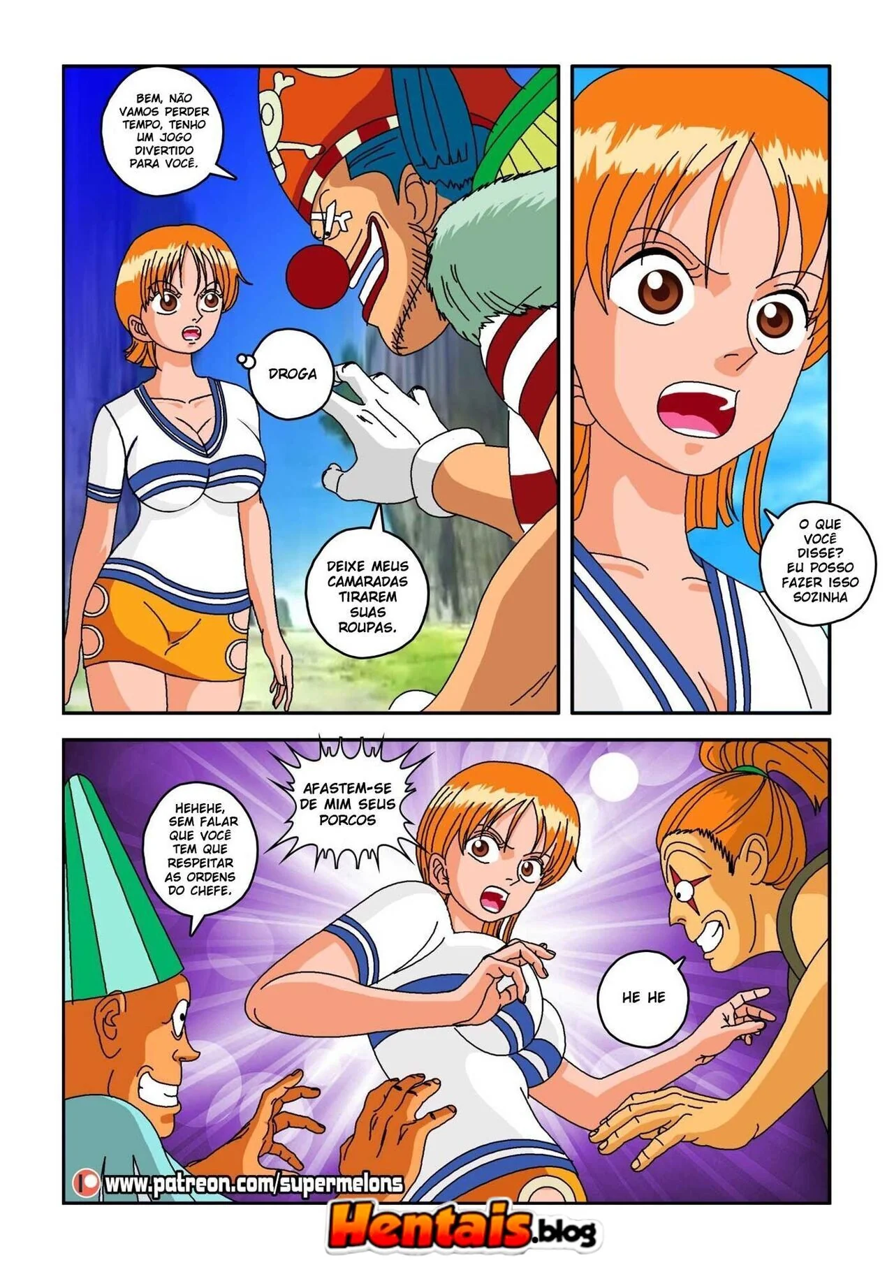 A Pica Murcha do Luffy - Nami Piranha Quer Levar Rola, Mas Fica na Vontade - HQ Hentai Brasileiro