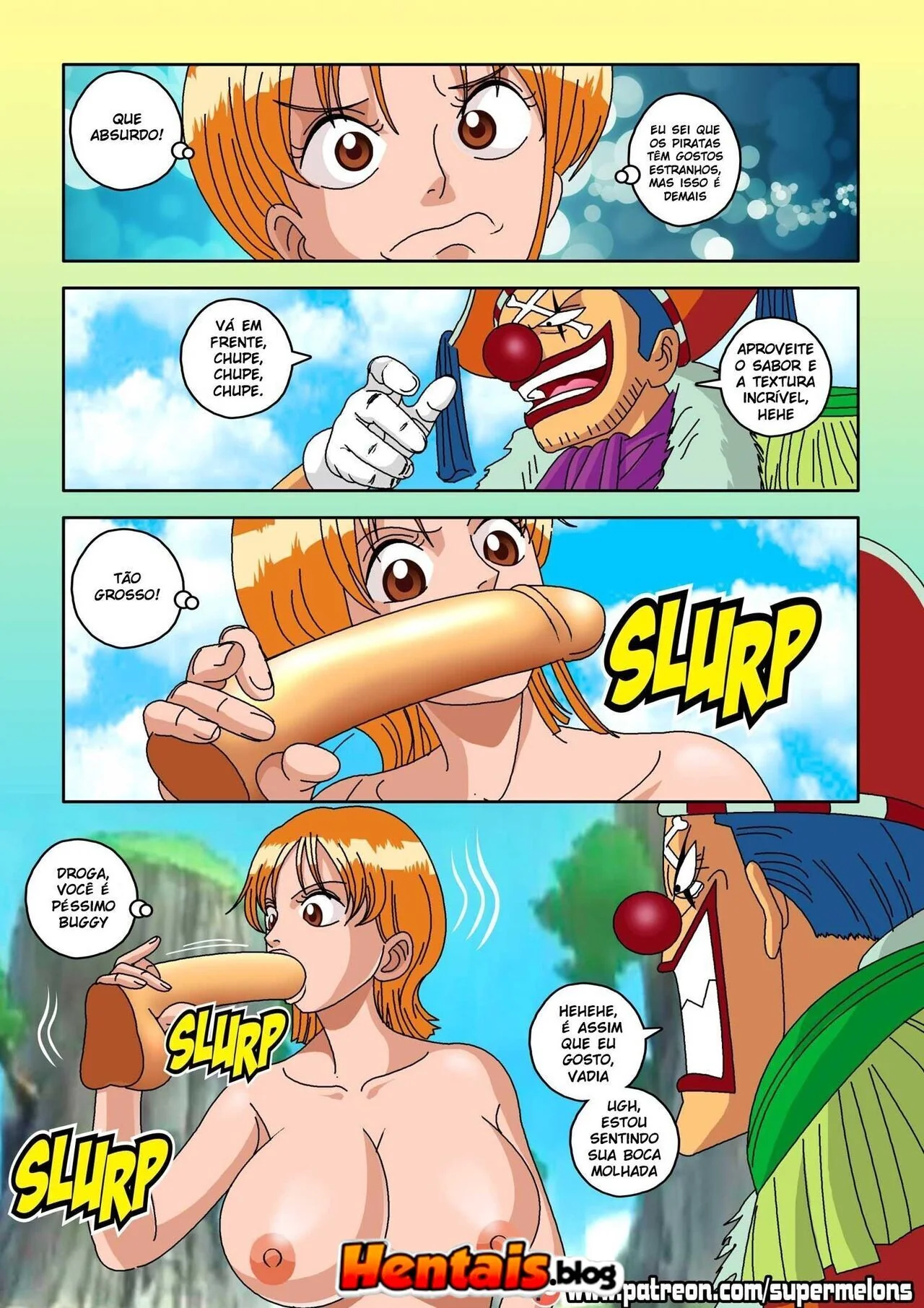 A Pica Murcha do Luffy - Nami Piranha Quer Levar Rola, Mas Fica na Vontade - HQ Hentai Brasileiro