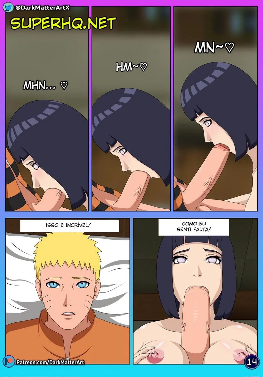 A Piranha da Hinata Sofrendo na Pica do Boruto em Hentai HQ Brasileiro