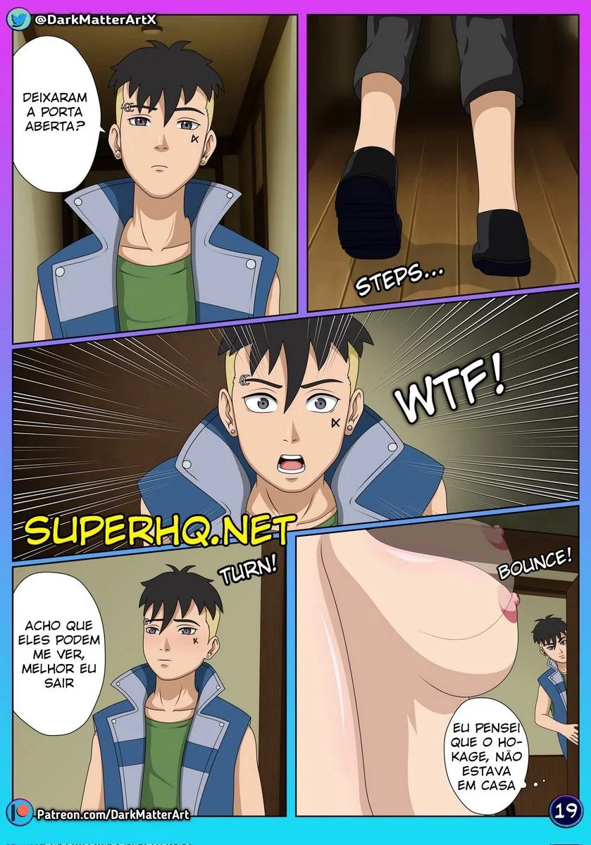 A Piranha da Hinata Sofrendo na Pica do Boruto em Hentai HQ Brasileiro