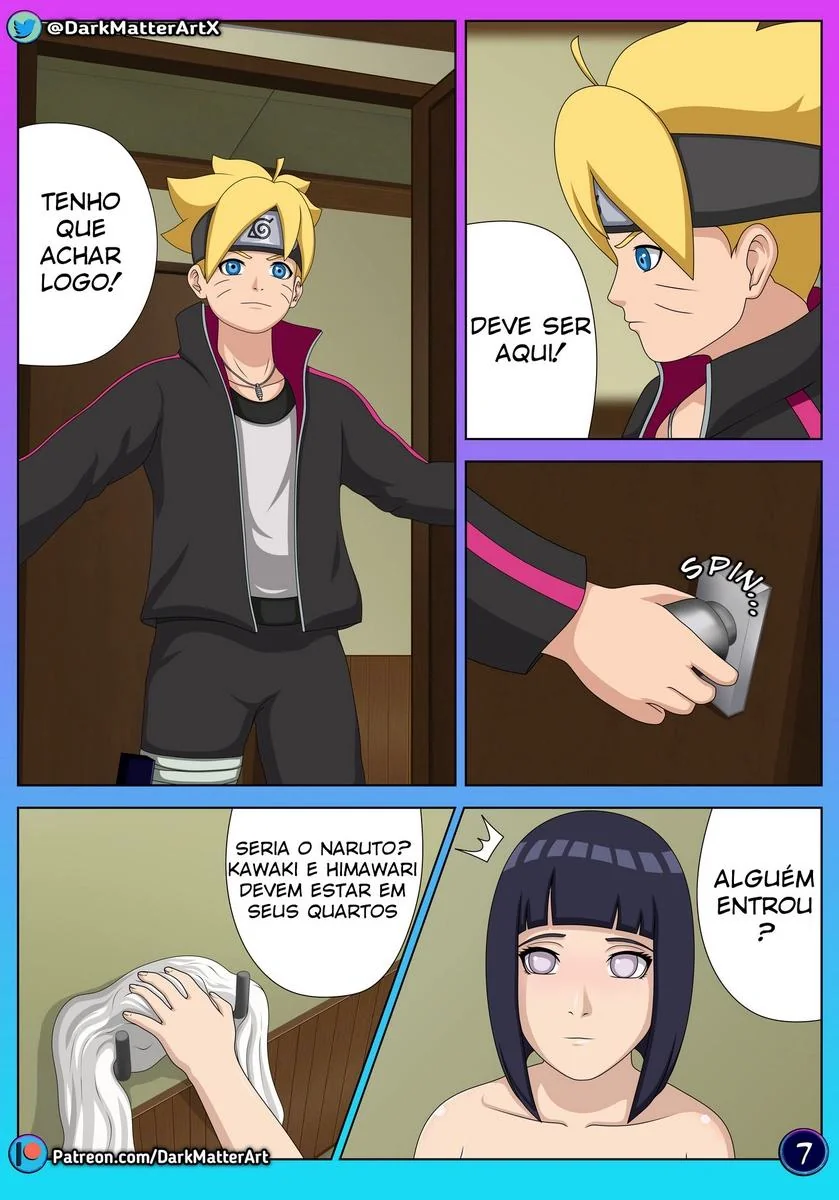 A Piranha da Hinata Sofrendo na Pica do Boruto em Hentai HQ Brasileiro