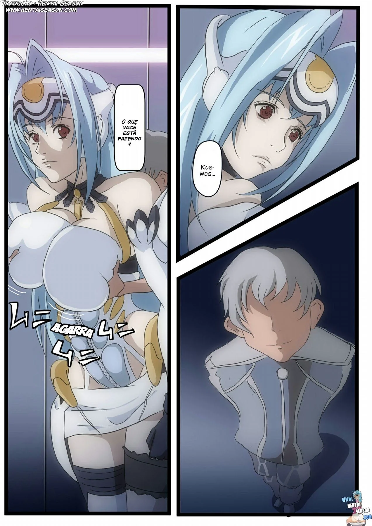A Piranha do Espaço - Kos-mos tem sua buceta invadida por uma rola alienígena em Xenosaga! Em Hentai HQ Brasileiro