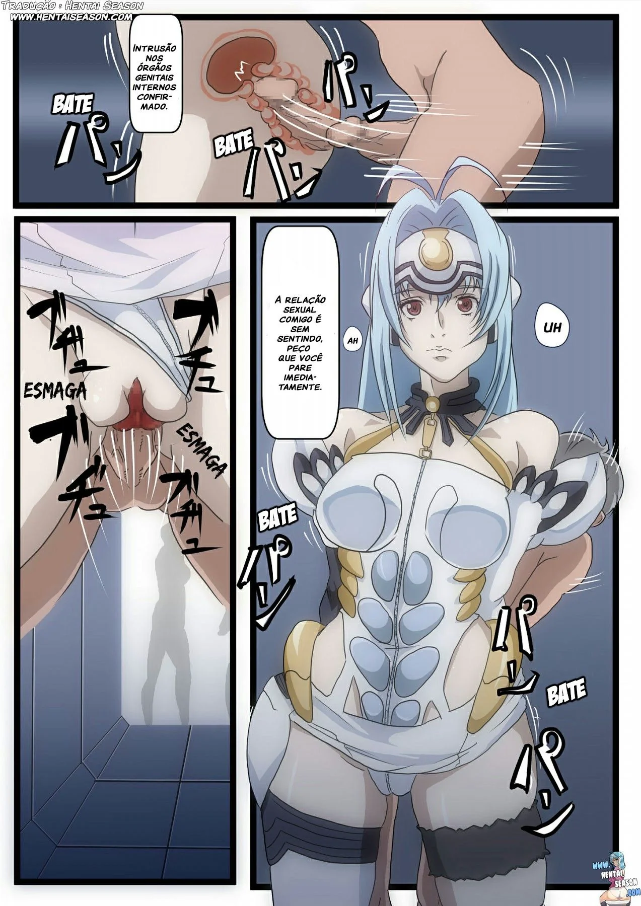 A Piranha do Espaço - Kos-mos tem sua buceta invadida por uma rola alienígena em Xenosaga! Em Hentai HQ Brasileiro