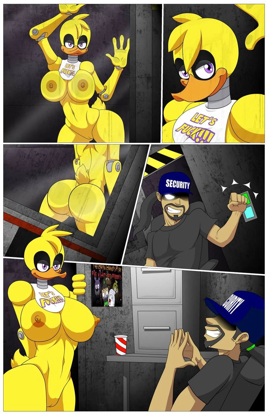 A Piranha do Segurança Fode Monstros Peitudas em Busca de Pirocas - Hentai HQ Brasileiro