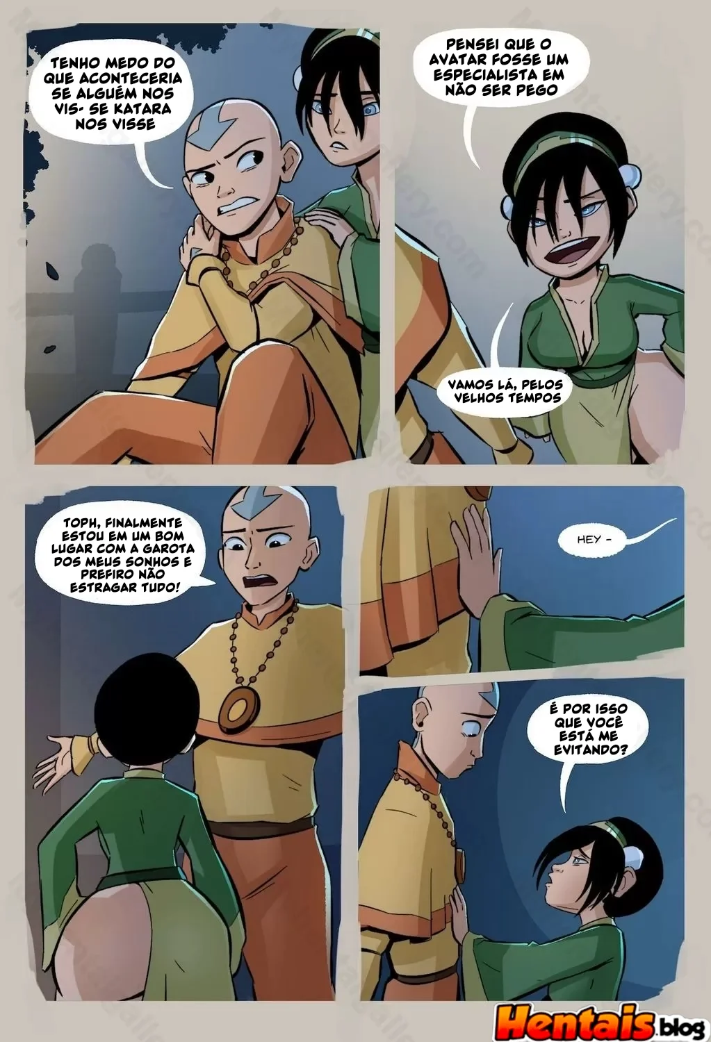 A Tentação de Toph: Aang e a putaria no mundo de Avatar em Hentai HQ Brasileiro