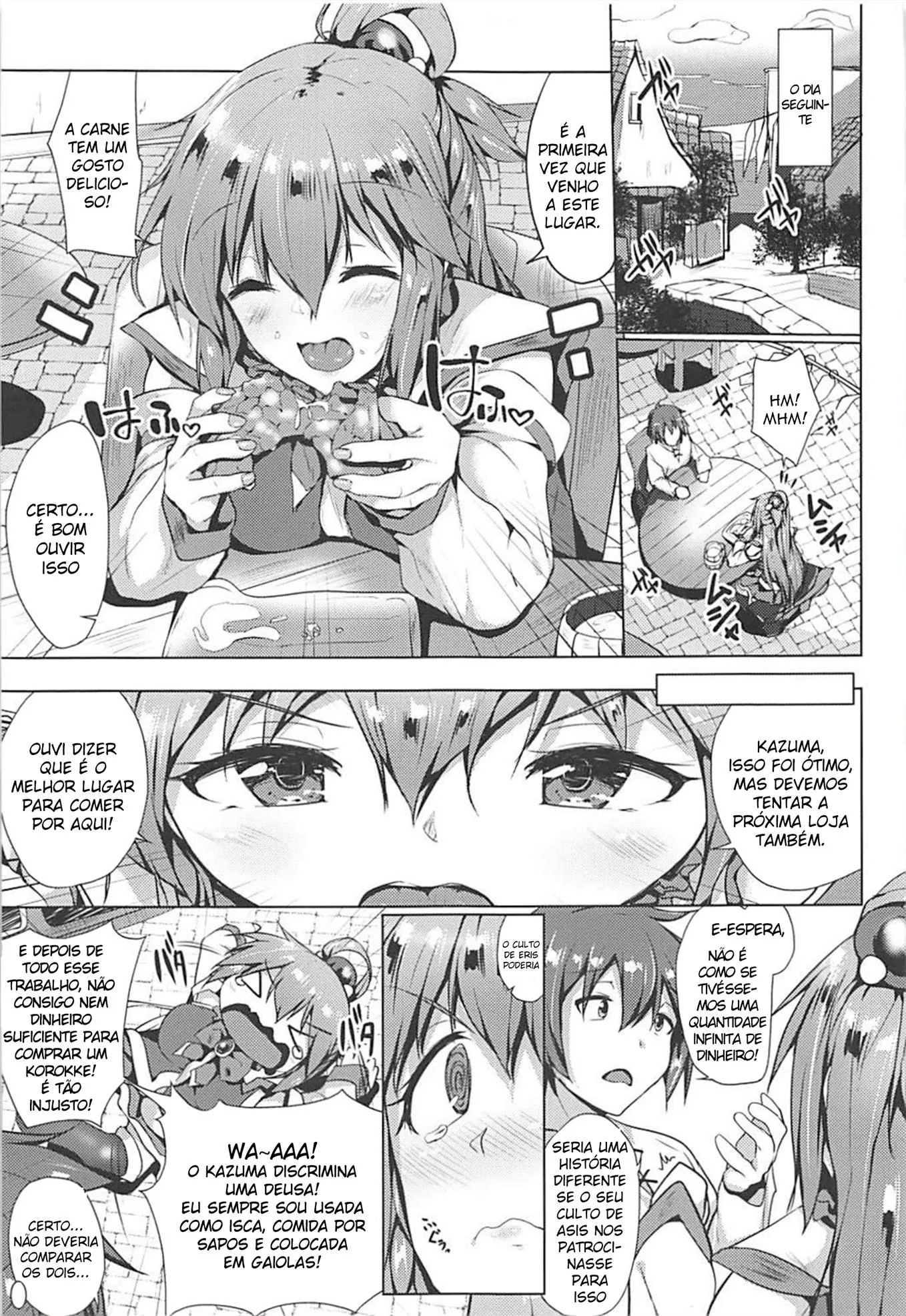 Aqua a Piranha Safada: Sexo Escondido com Kazuma em Hentai HQ Brasileiro