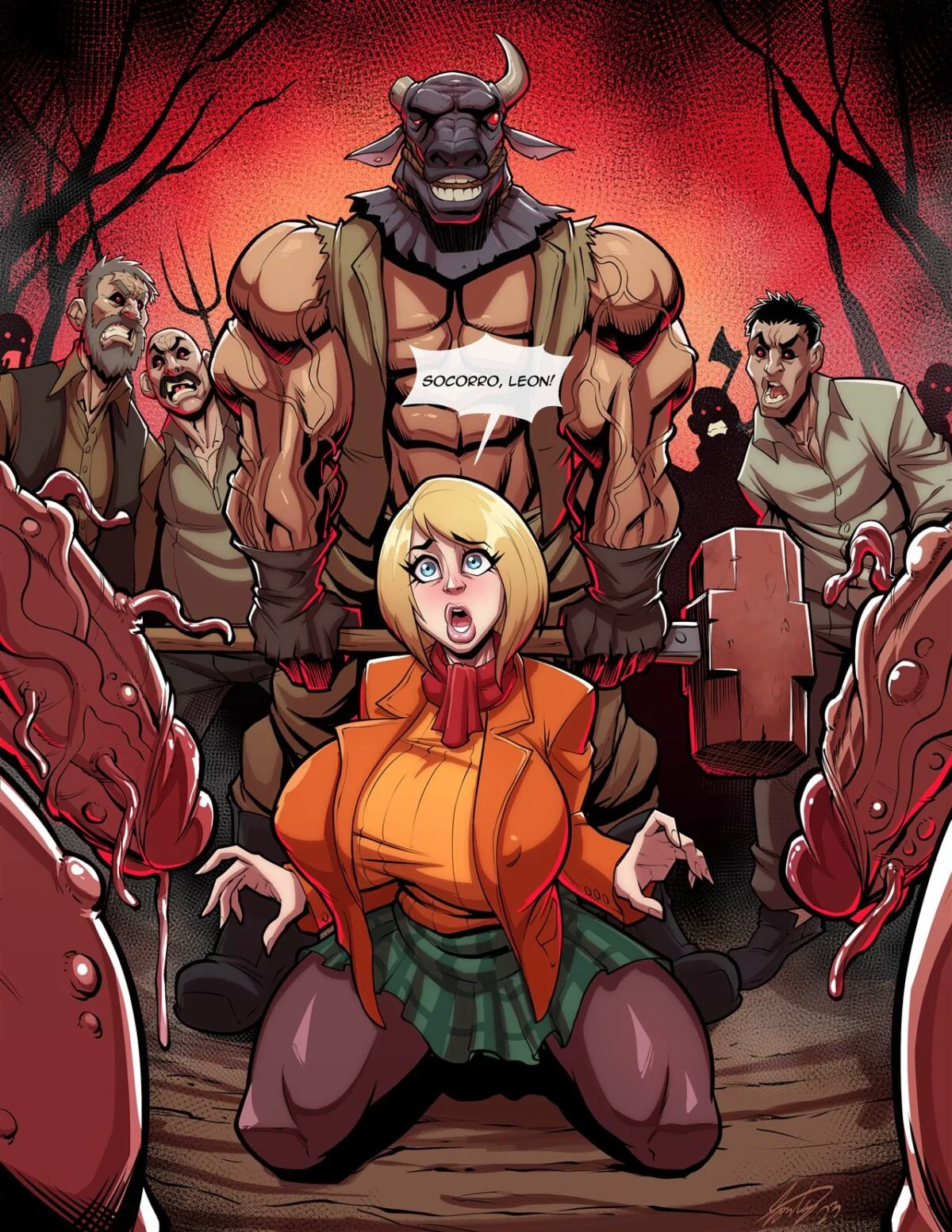 Ashley piranha nas mãos dos Ganados - Resident Evil Hentai HQ Brasileiro