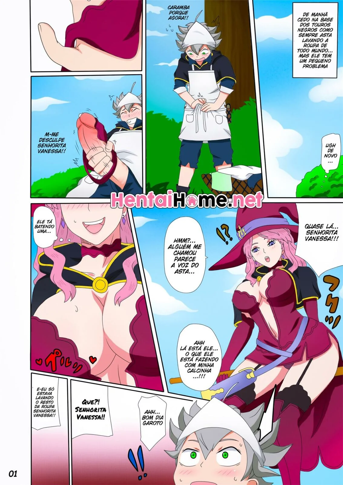 Asta Arregaça a Buceta da Vanessa em Black Clover Hentai HQ Brasileiro
