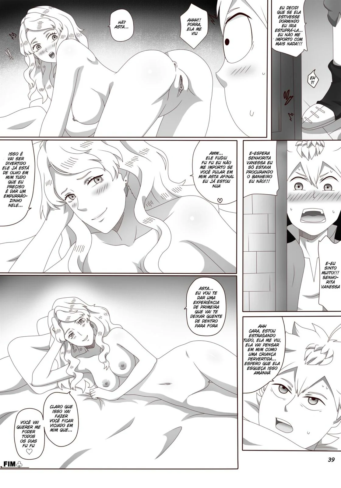 Asta Arregaça a Buceta da Vanessa em Black Clover Hentai HQ Brasileiro
