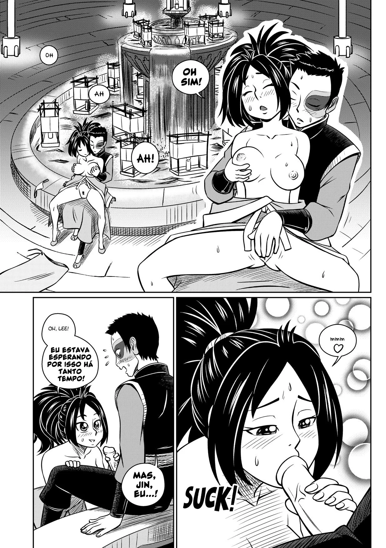 Avatar Hentai: A Noite de Suruba em Ba Sing Se - A Piranha do Avatar sentando na Rola dos Pirocudos" em HQ Brasileiro