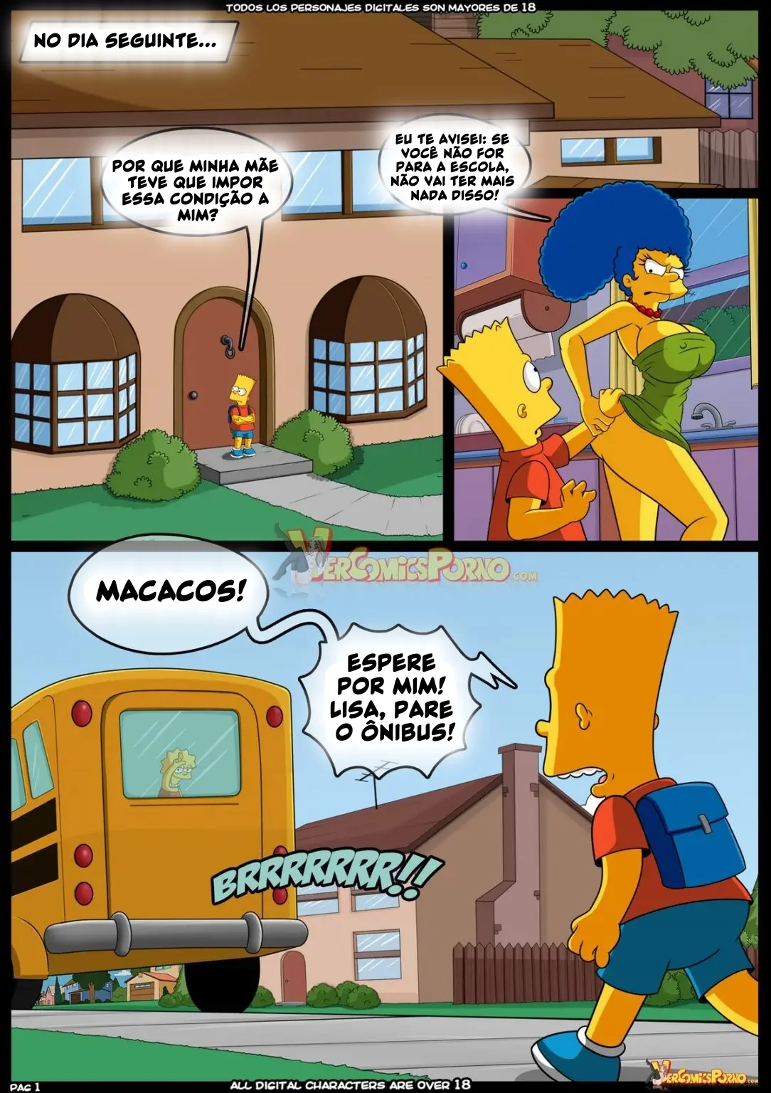 Bart Fodendo Sua Mãe em Os Simpsons Hentai: Velhos Costumes VL.09 - Carona com Piranha do Caminhão" em HQ Brasileir