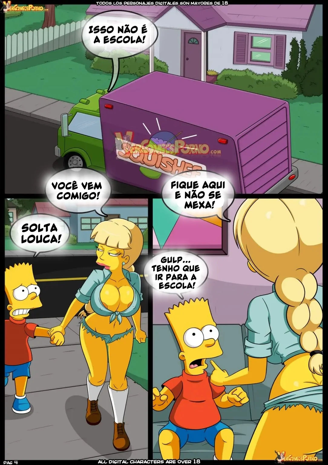 Bart Fodendo Sua Mãe em Os Simpsons Hentai: Velhos Costumes VL.09 - Carona com Piranha do Caminhão" em HQ Brasileir