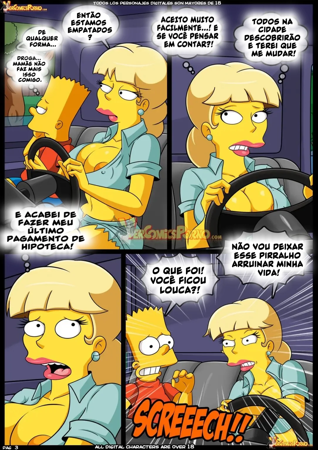 Bart Fodendo Sua Mãe em Os Simpsons Hentai: Velhos Costumes VL.09 - Carona com Piranha do Caminhão" em HQ Brasileir
