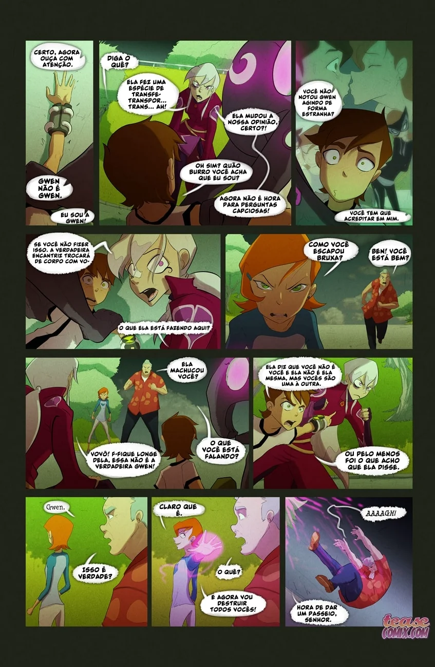Ben 10 Hentai: Suruba da Bruxa Sem Nome em HQ Brasileiro