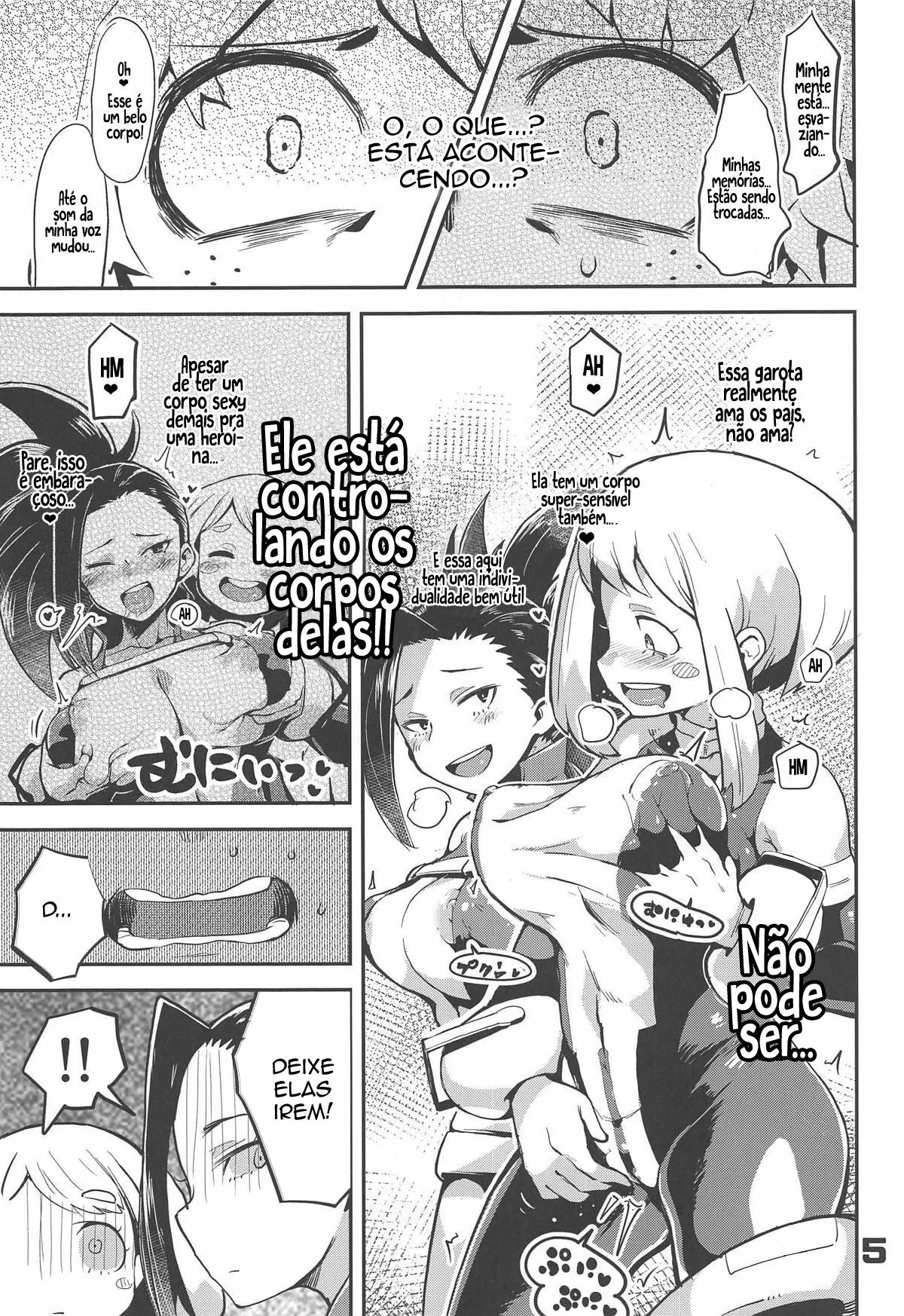 Boku no Hero Academia: Midoriya e o Demônio Tarado - Piranhas Uraraka e Mina Ashido Dominadas em Hentai HQ Brasileiro