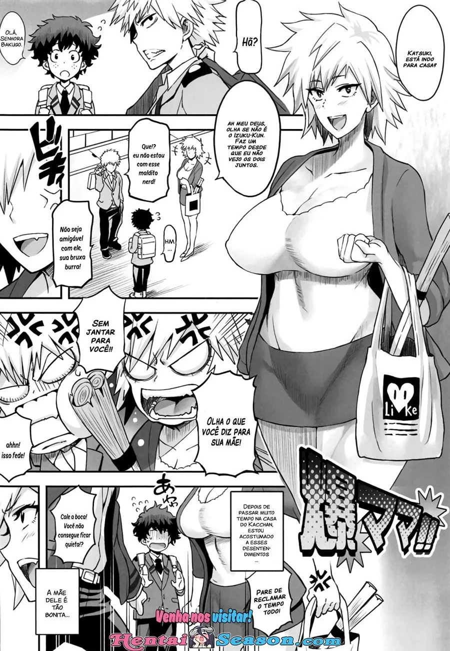 Boku No Hero Hentai: Bakugou a Mamãe Piranha – Izuki flagra a gostosa Sra. Bakugou em ação! (em hentai HQ)