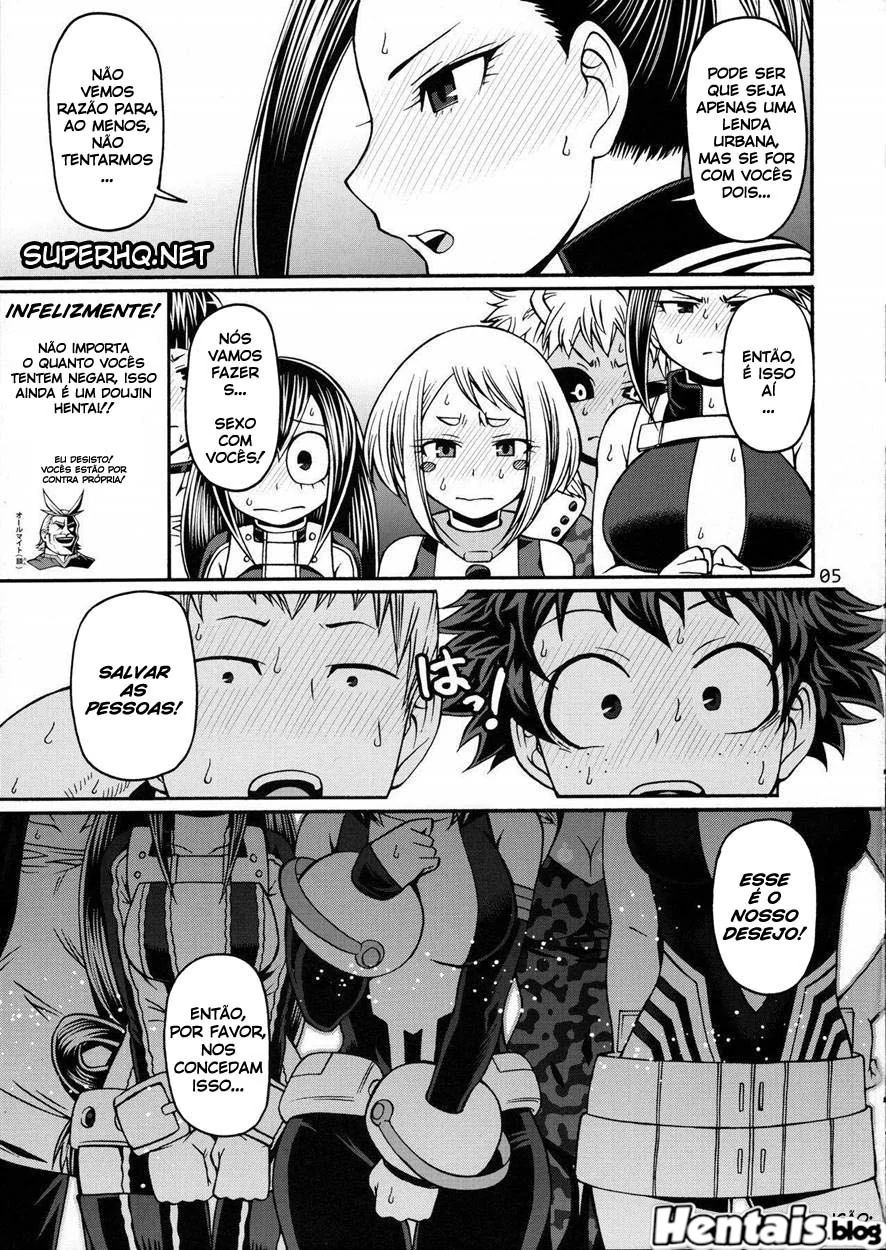 Boku no Hero Porno: Meninas Poppin - O Segredo do Sexo na Escola UA em Hentai HQ