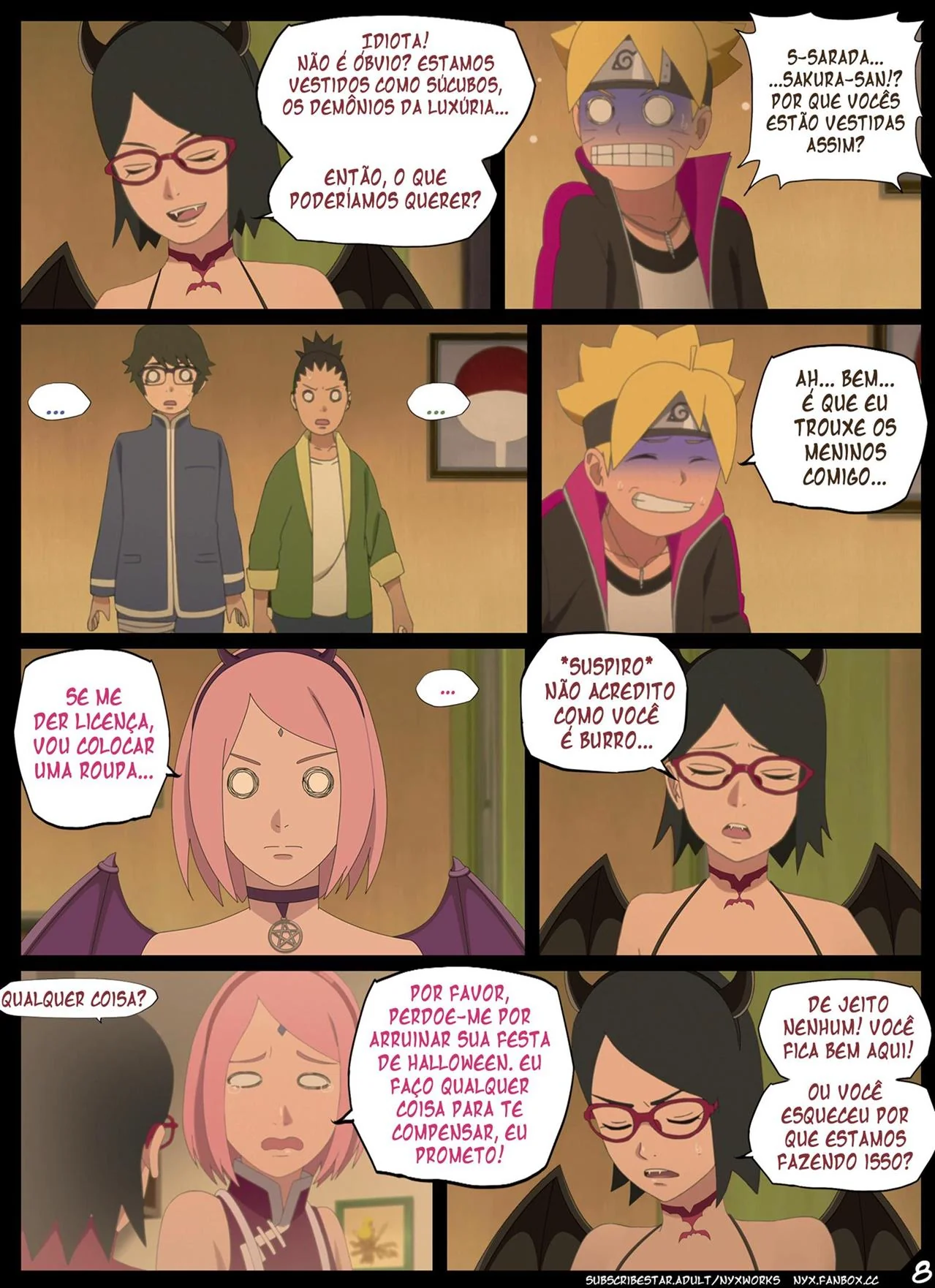 Boruto e Sarada: Putaria na Noite de Halloween - HQ Hentai Brasileiro