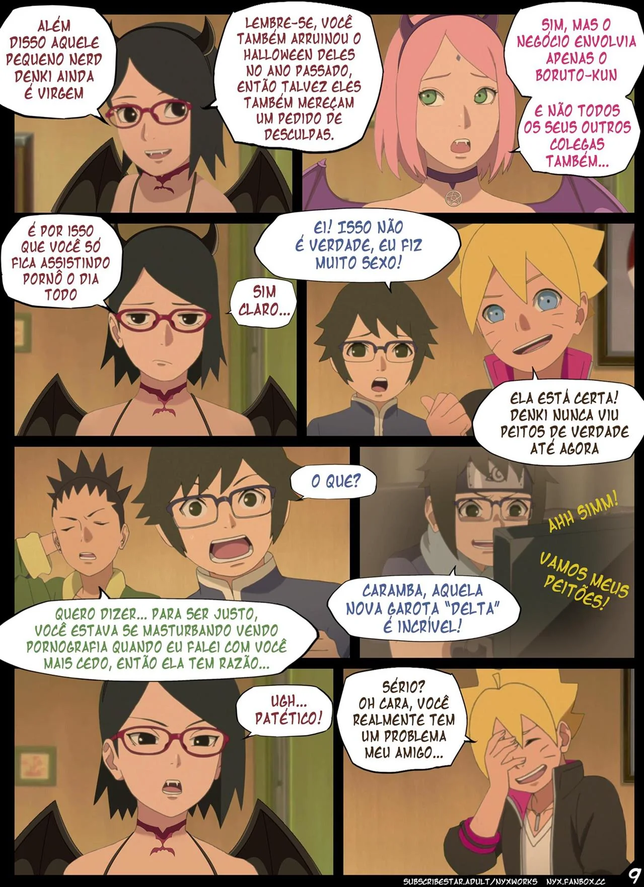 Boruto e Sarada: Putaria na Noite de Halloween - HQ Hentai Brasileiro