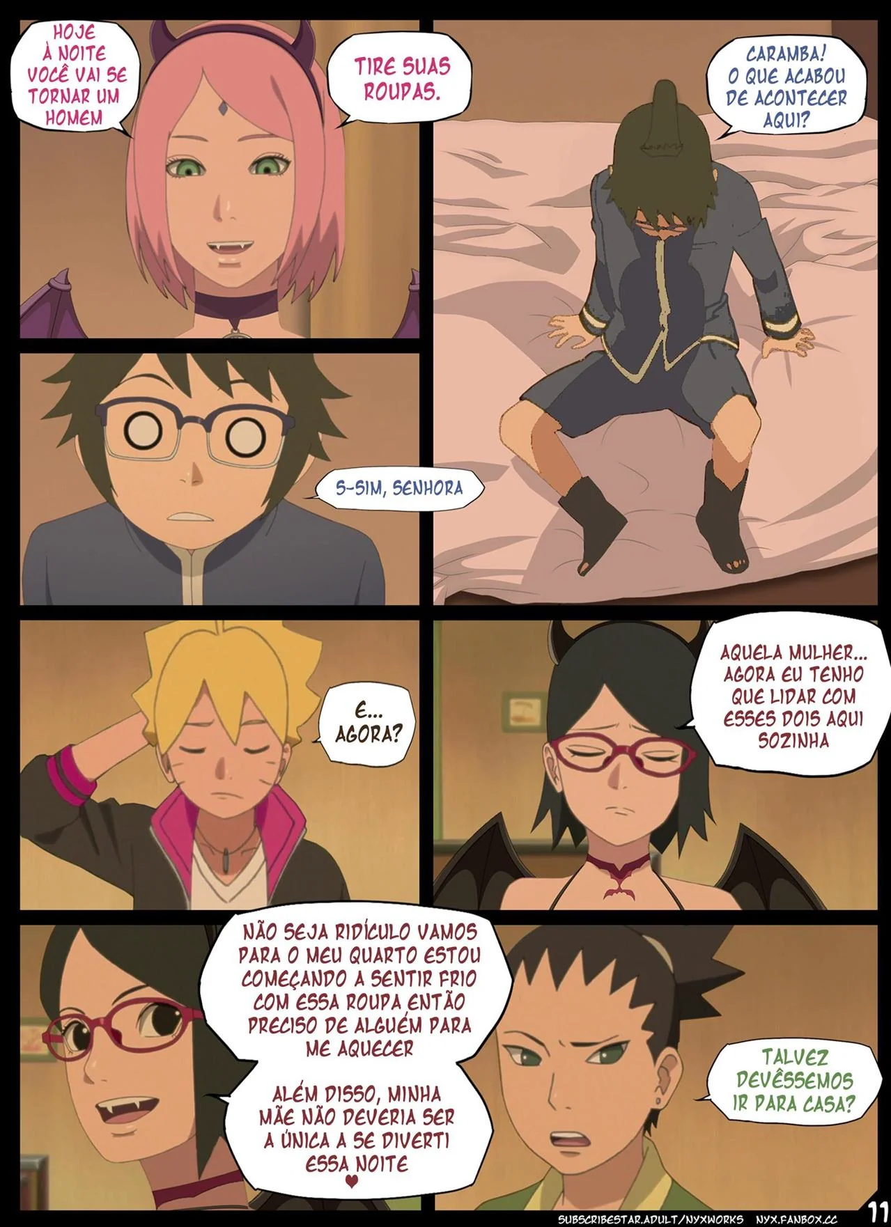 Boruto e Sarada: Putaria na Noite de Halloween - HQ Hentai Brasileiro
