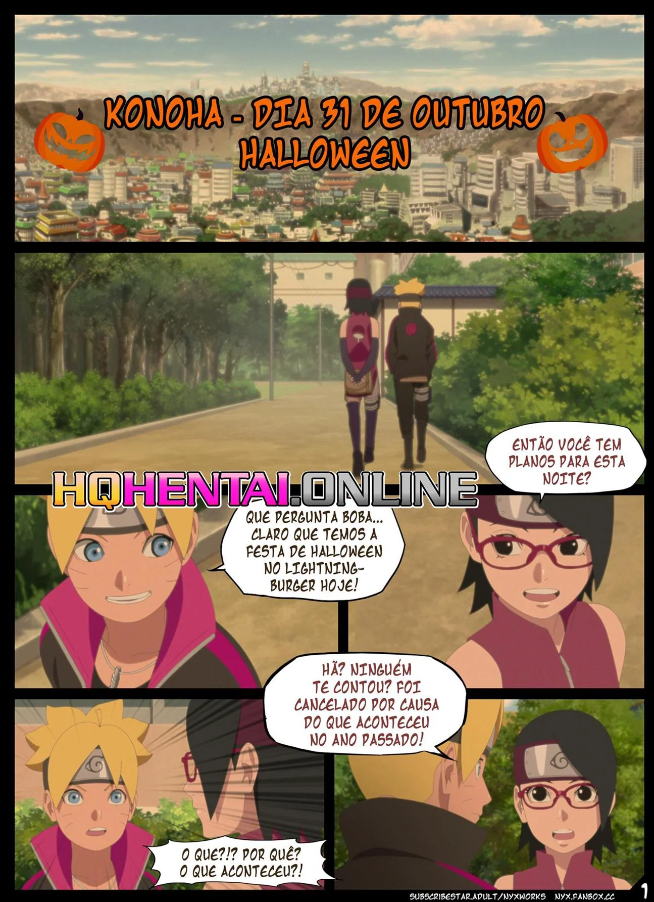 Boruto e Sarada: Putaria na Noite de Halloween - HQ Hentai Brasileiro