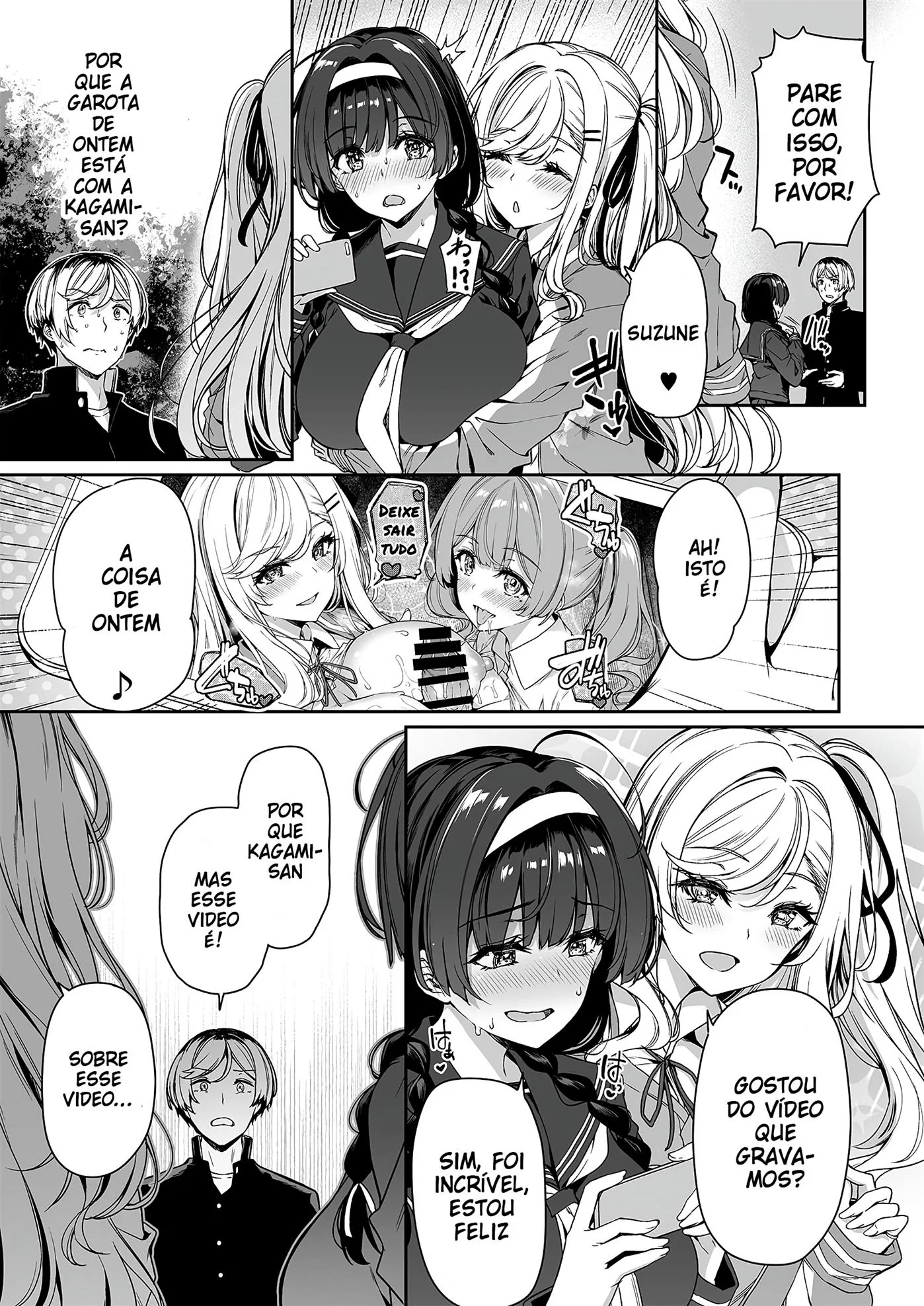 Brigas, Sexo e Piranhas: Akiho e suas amigas peitudas na Escola - HQ Hentai Brasileiro