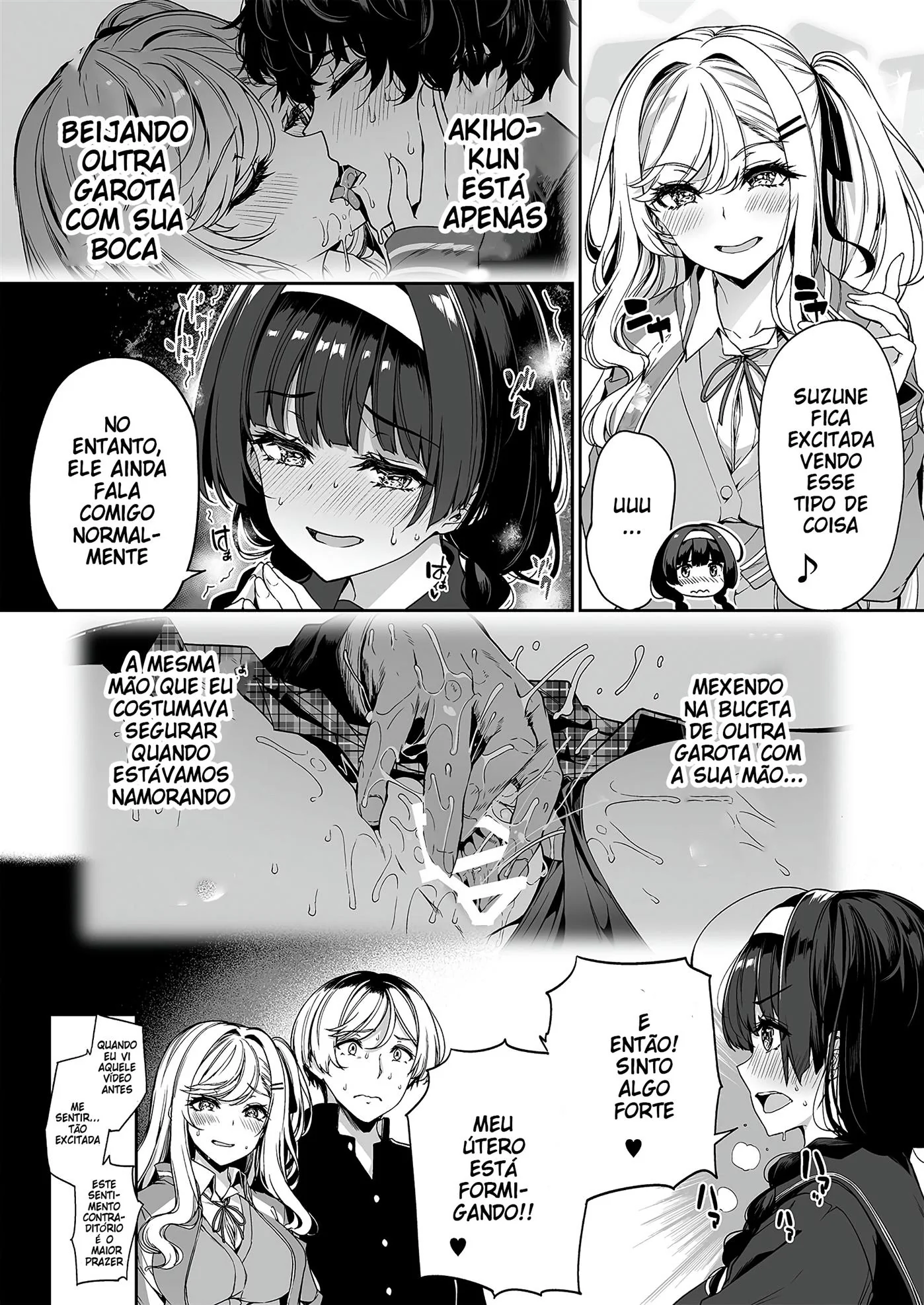 Brigas, Sexo e Piranhas: Akiho e suas amigas peitudas na Escola - HQ Hentai Brasileiro