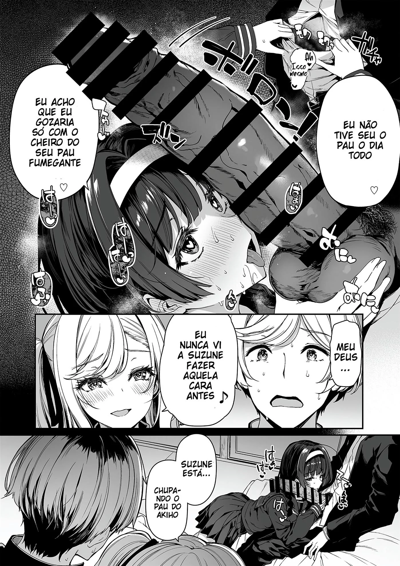 Brigas, Sexo e Piranhas: Akiho e suas amigas peitudas na Escola - HQ Hentai Brasileiro