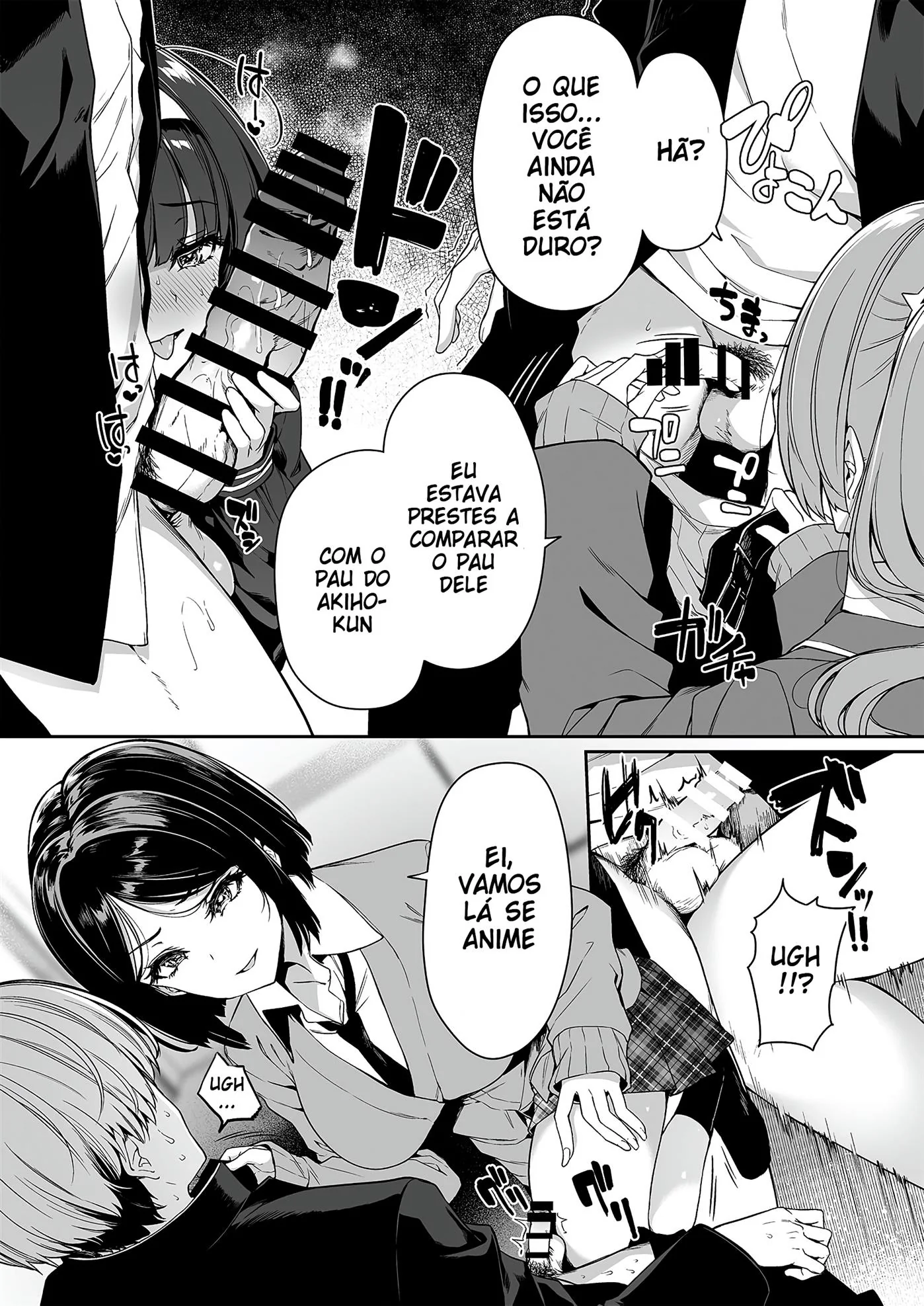 Brigas, Sexo e Piranhas: Akiho e suas amigas peitudas na Escola - HQ Hentai Brasileiro
