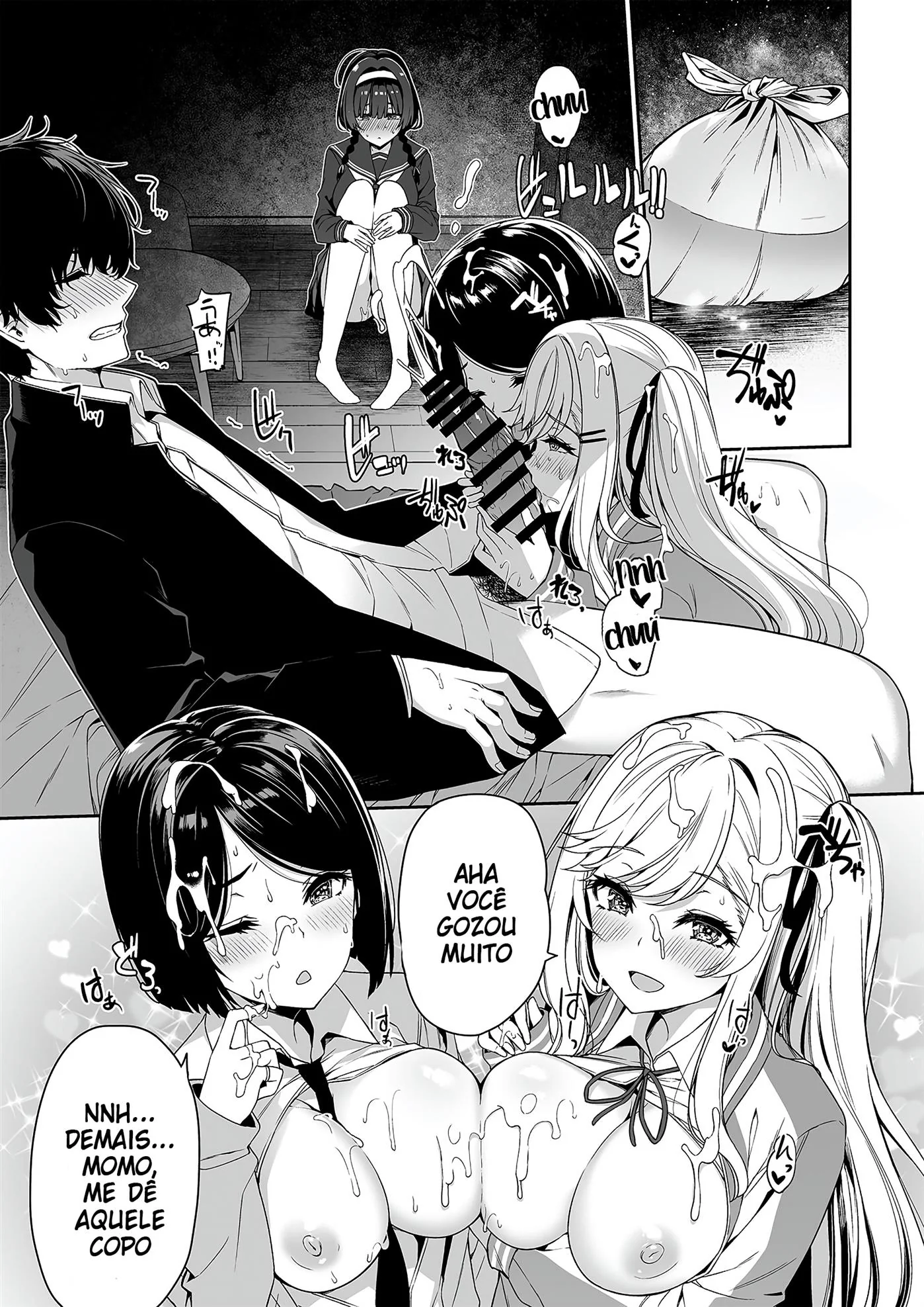 Brigas, Sexo e Piranhas: Akiho e suas amigas peitudas na Escola - HQ Hentai Brasileiro