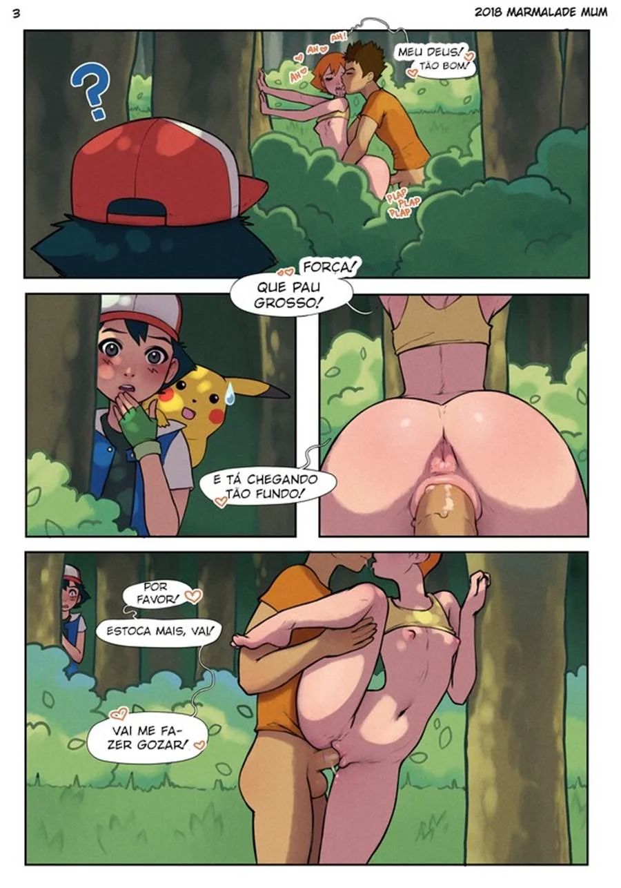 Brock comendo a Misty e Ash descobrindo seu lado hentai gay em HQ