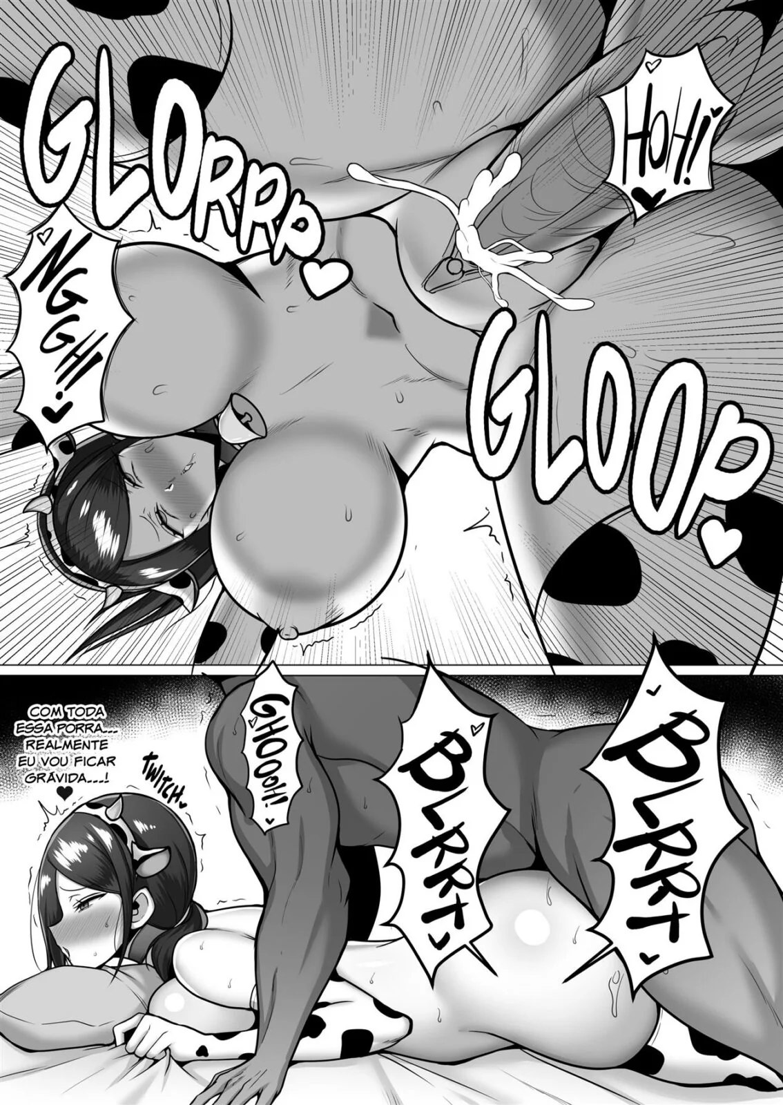 Cosplay de Vaca Safada com uma Dona de Casa Gostosa Levando Rola dos Estudantes - Hentai HQ Brasileiro