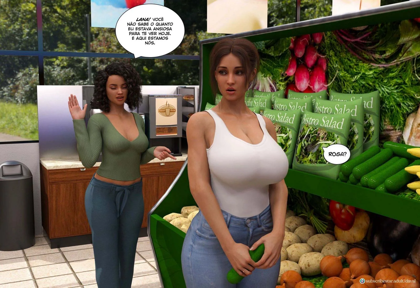 Daniel não consegue resistir ao bucetão da mamãe em hentai HQ Brasileiro