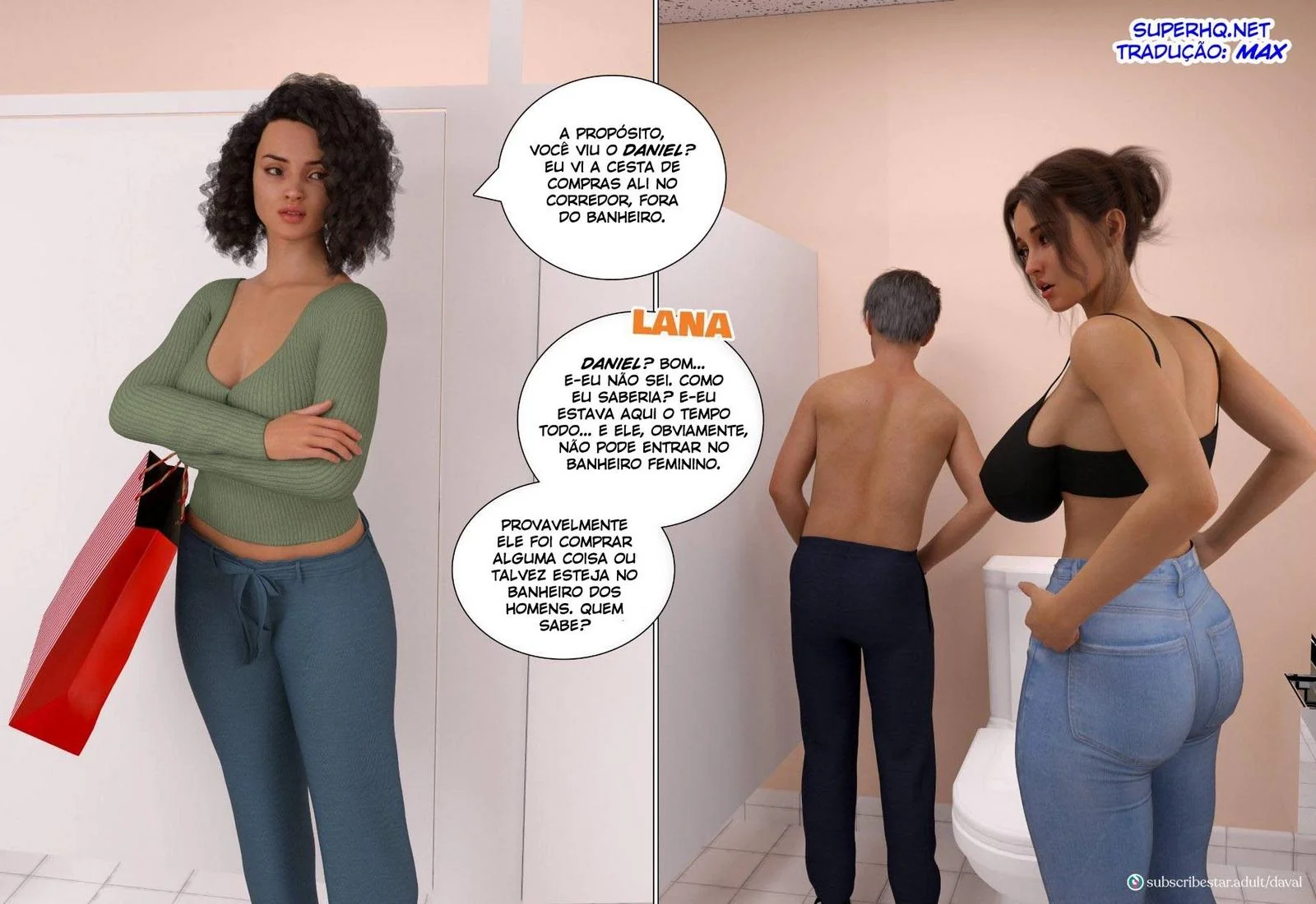 Daniel não consegue resistir ao bucetão da mamãe em hentai HQ Brasileiro