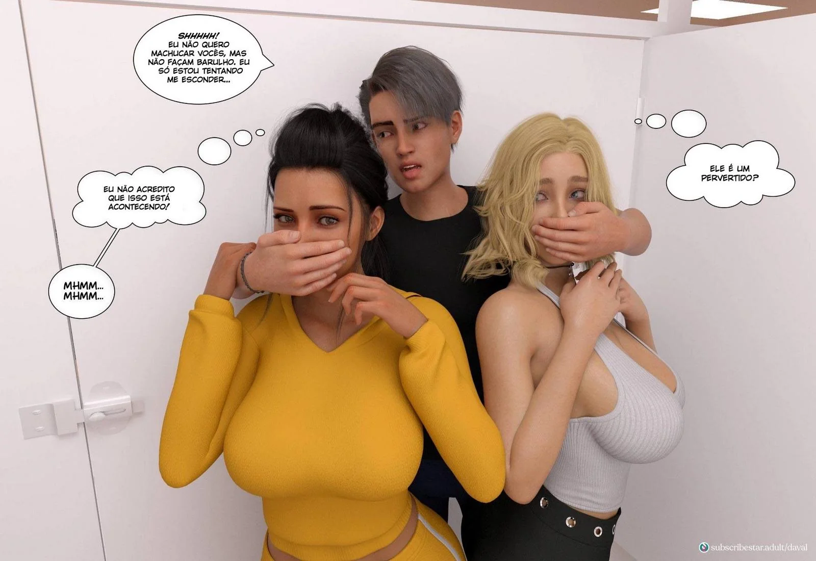 Daniel não consegue resistir ao bucetão da mamãe em hentai HQ Brasileiro