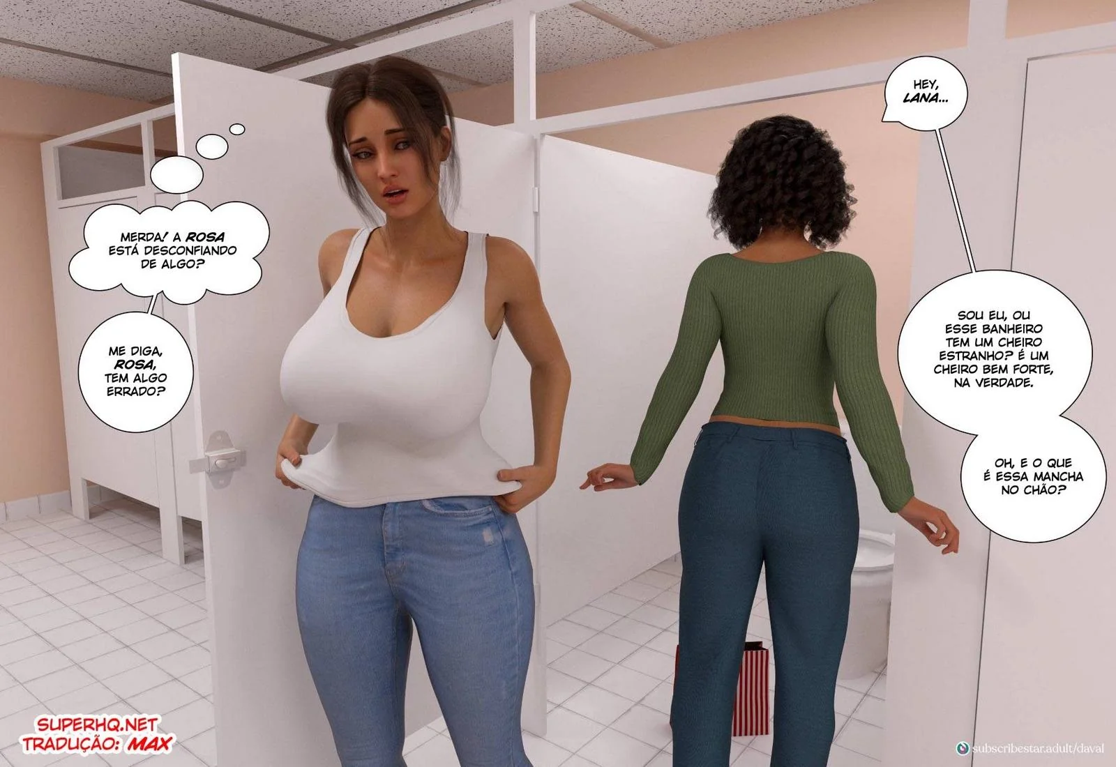 Daniel não consegue resistir ao bucetão da mamãe em hentai HQ Brasileiro