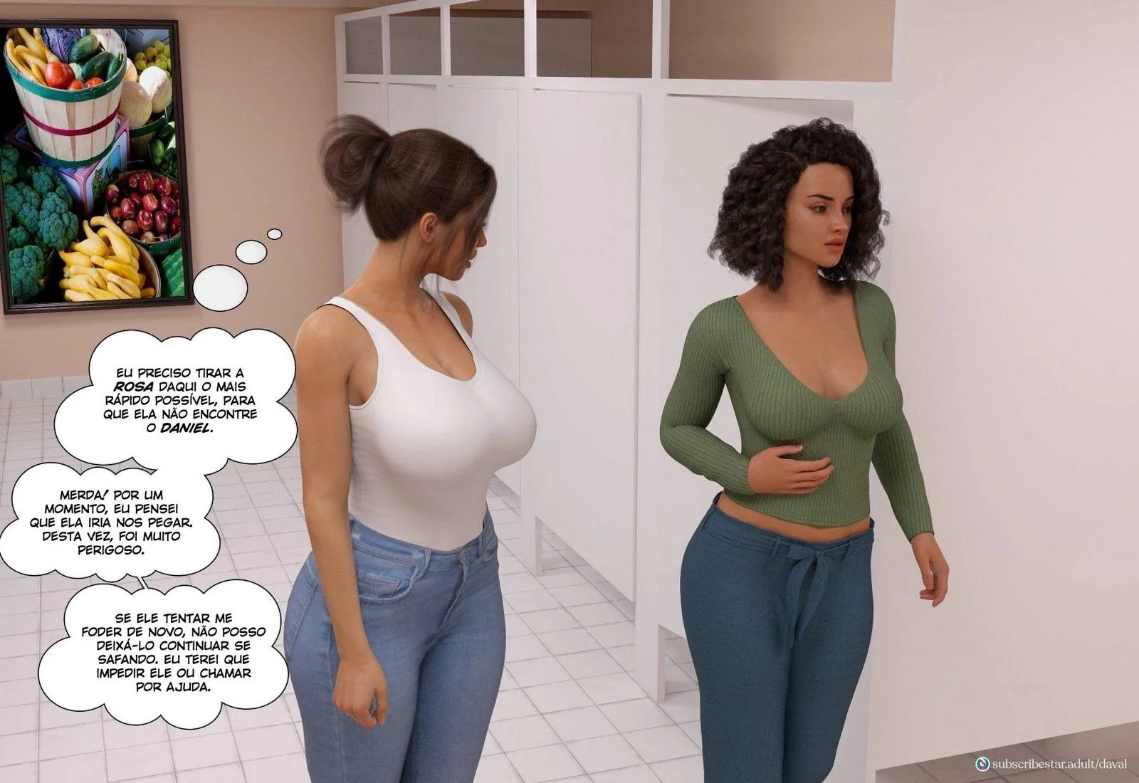 Daniel não consegue resistir ao bucetão da mamãe em hentai HQ Brasileiro