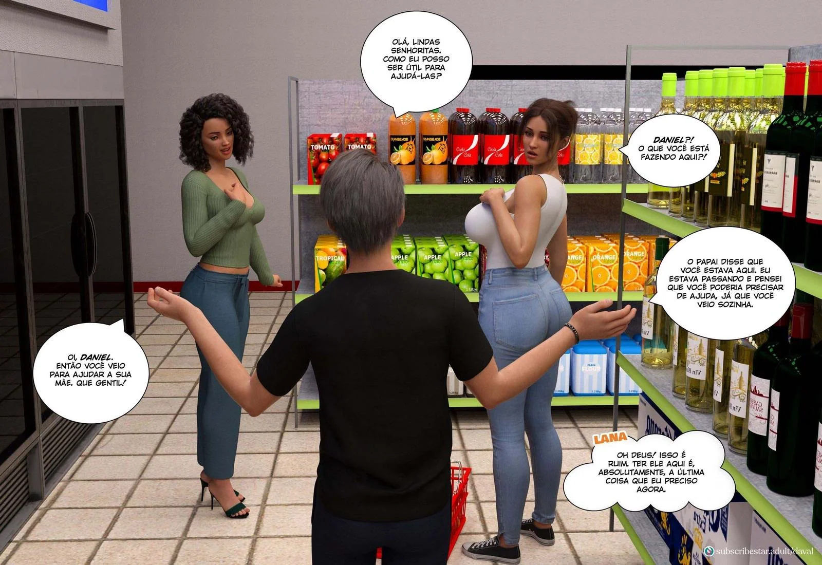 Daniel não consegue resistir ao bucetão da mamãe em hentai HQ Brasileiro