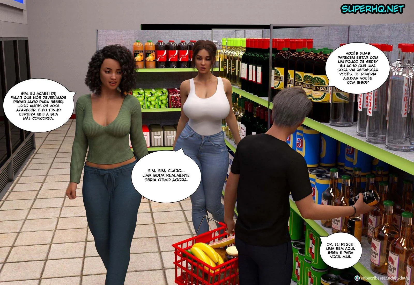 Daniel não consegue resistir ao bucetão da mamãe em hentai HQ Brasileiro