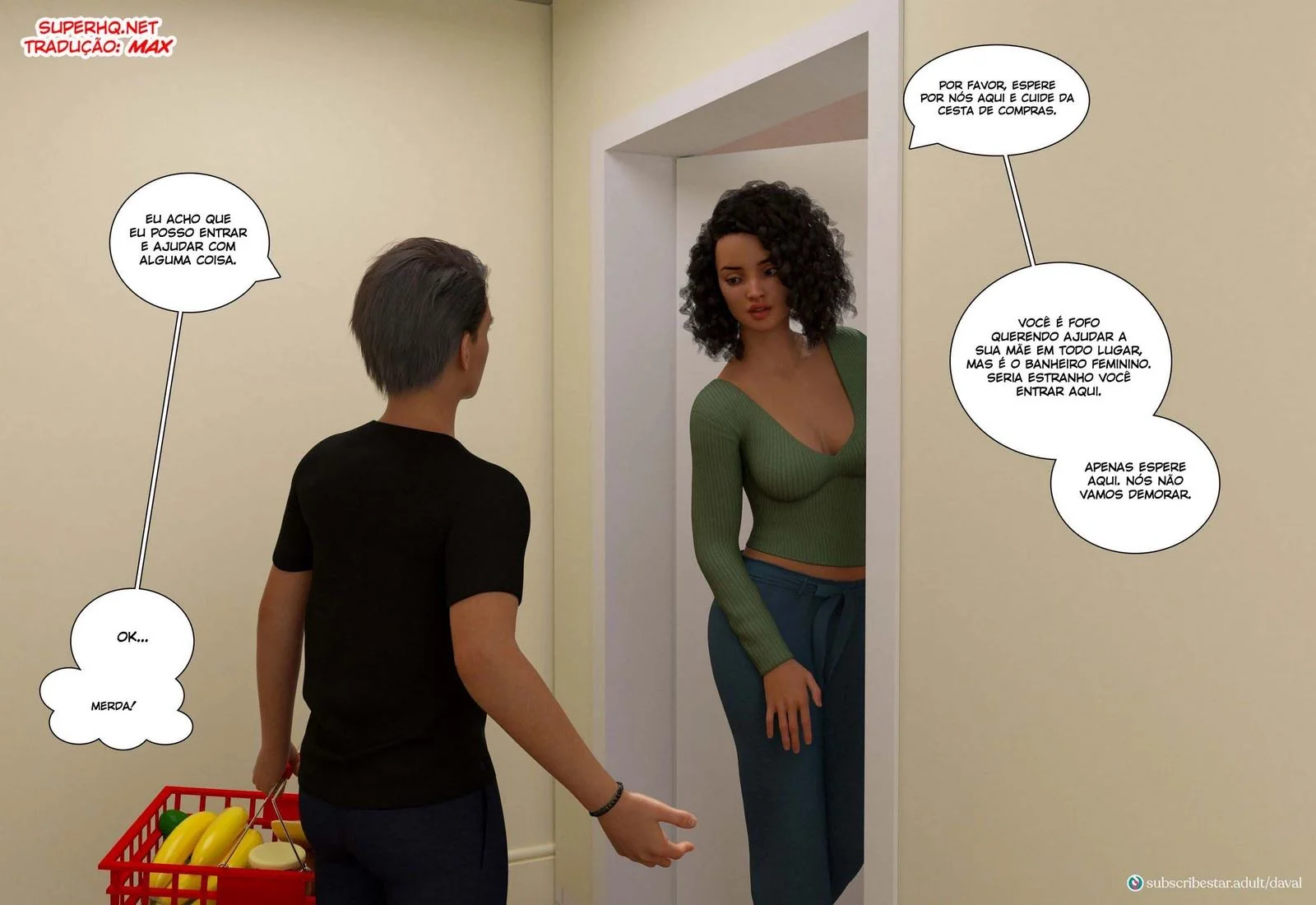 Daniel não consegue resistir ao bucetão da mamãe em hentai HQ Brasileiro