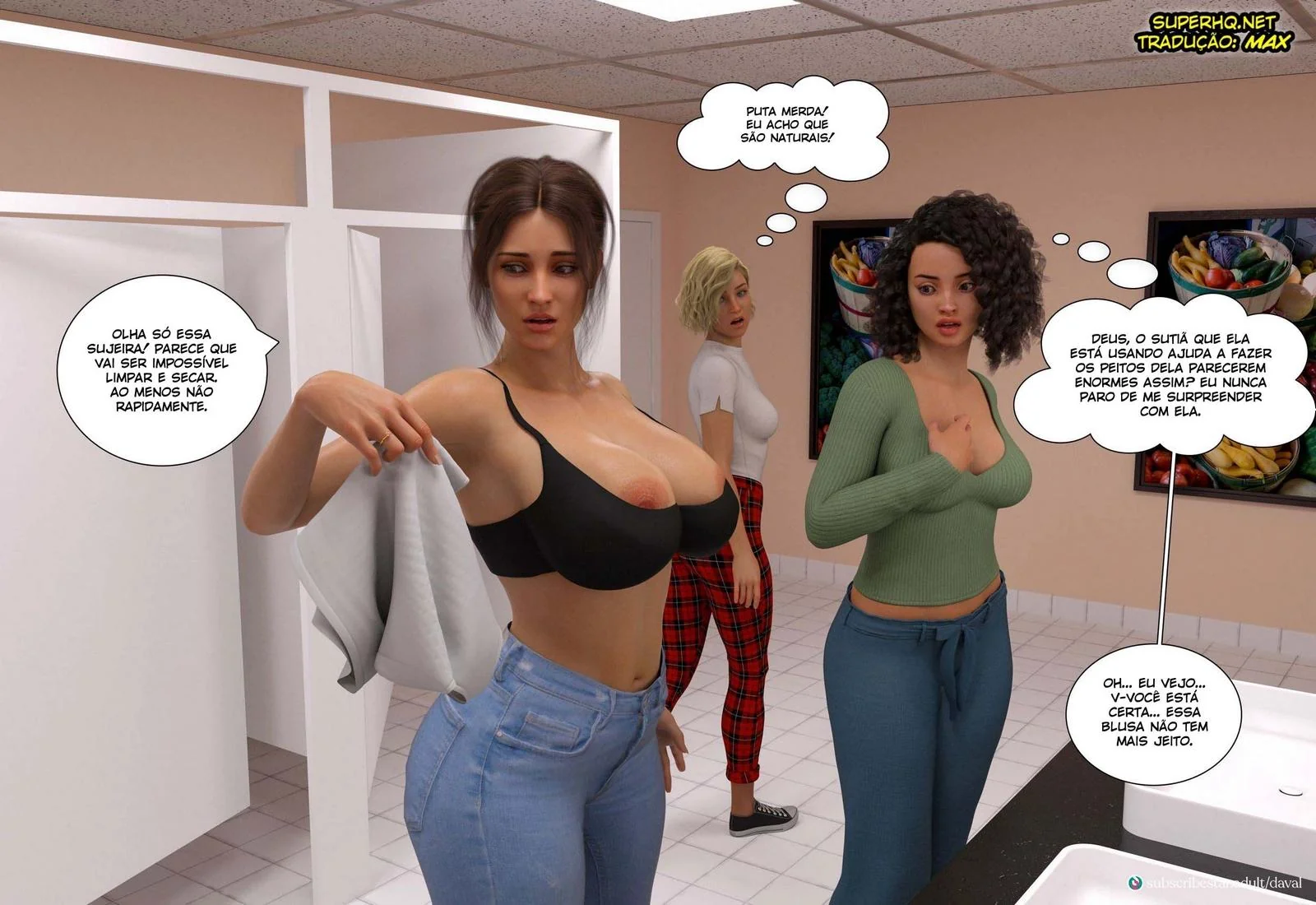 Daniel não consegue resistir ao bucetão da mamãe em hentai HQ Brasileiro