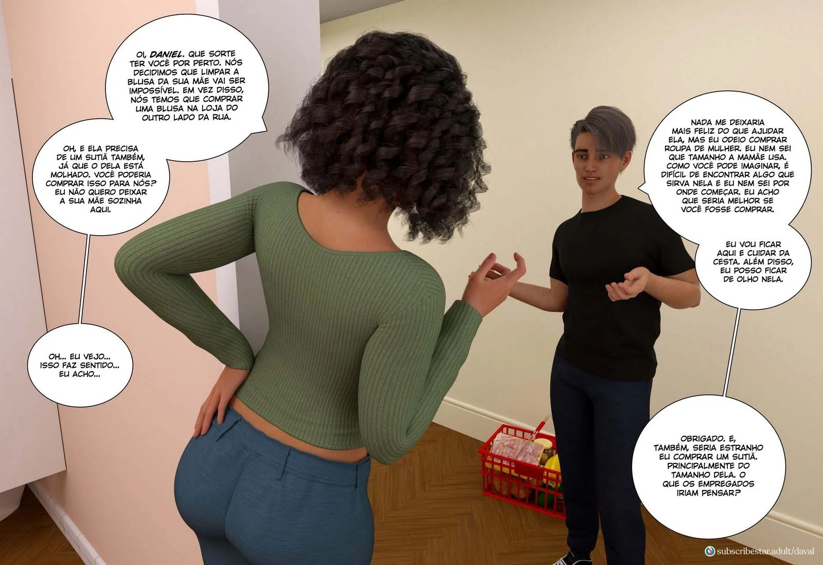 Daniel não consegue resistir ao bucetão da mamãe em hentai HQ Brasileiro