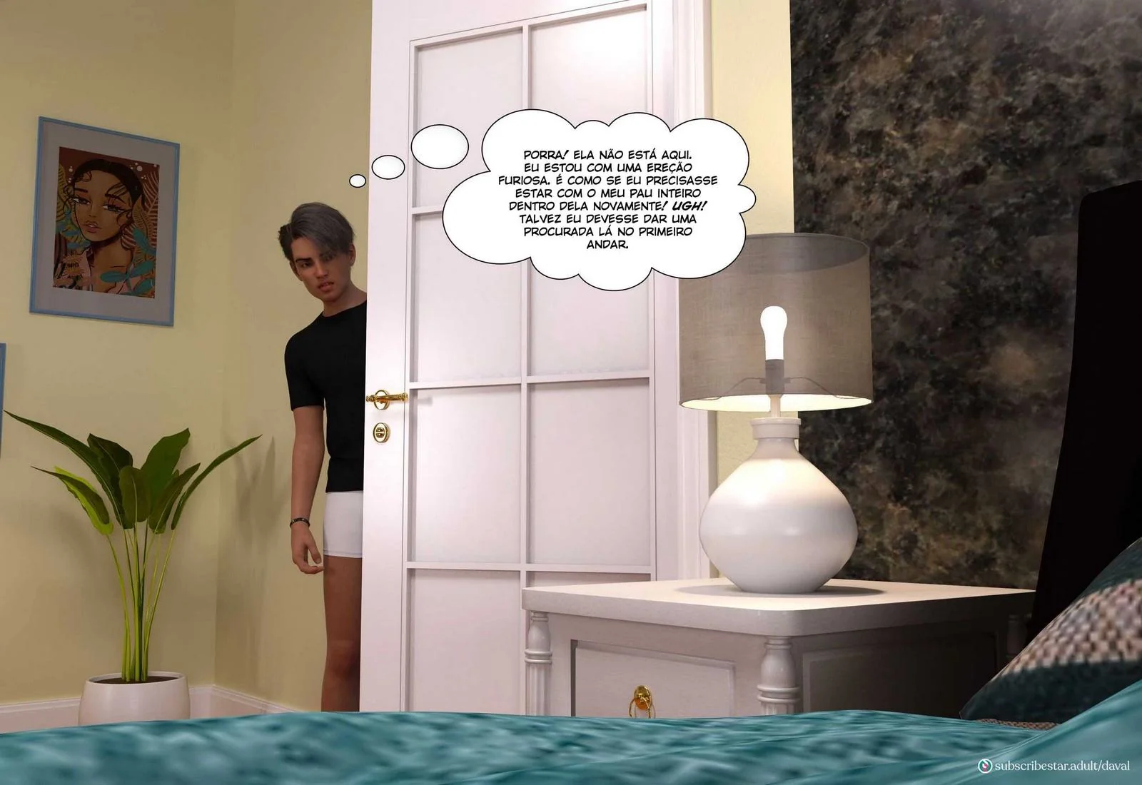 Daniel não consegue resistir ao bucetão da mamãe em hentai HQ Brasileiro