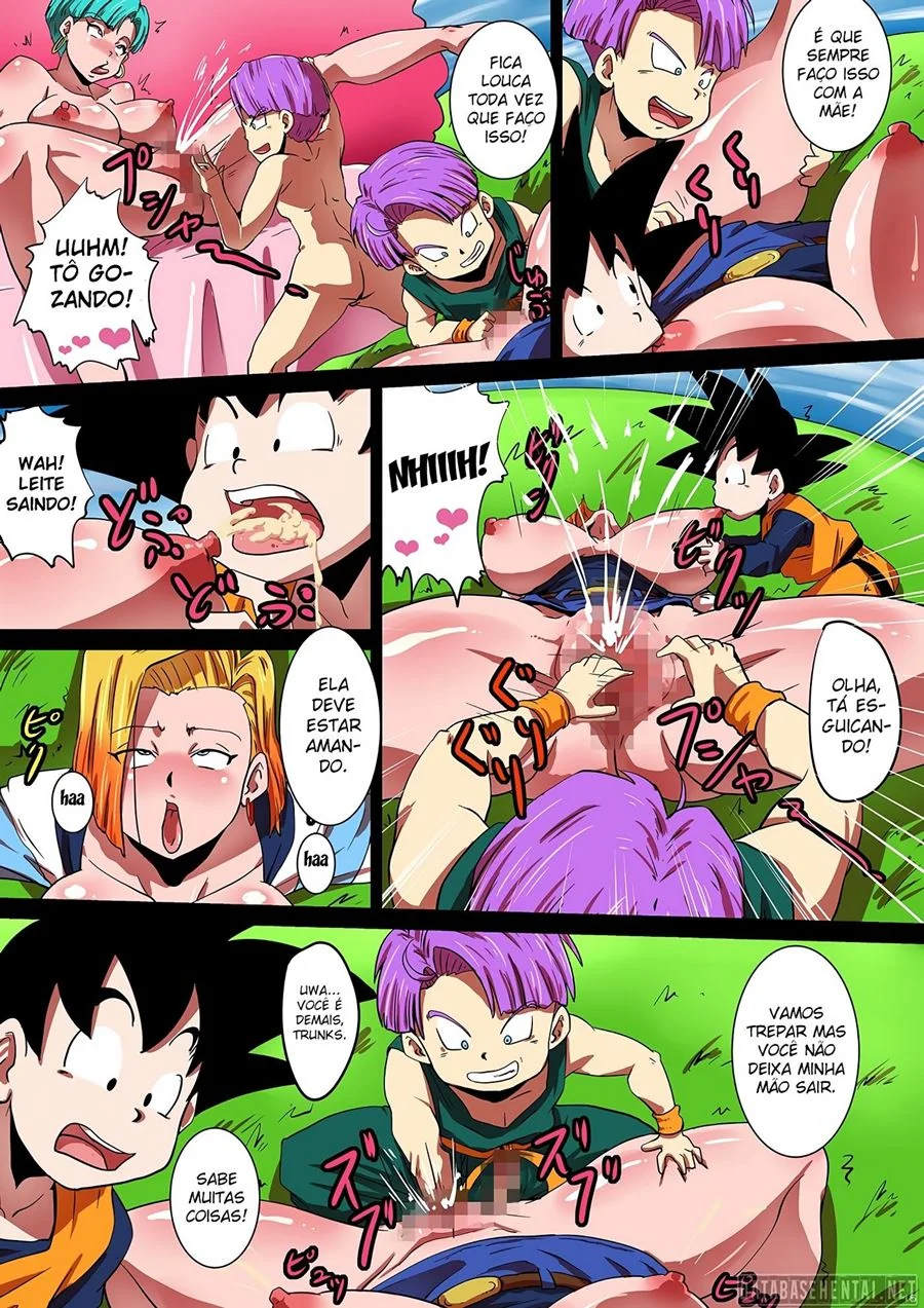 Dragon Ball Hentai: Androide 18 Piranha Fodida por Goten e Trunks em HQ Brasileiro