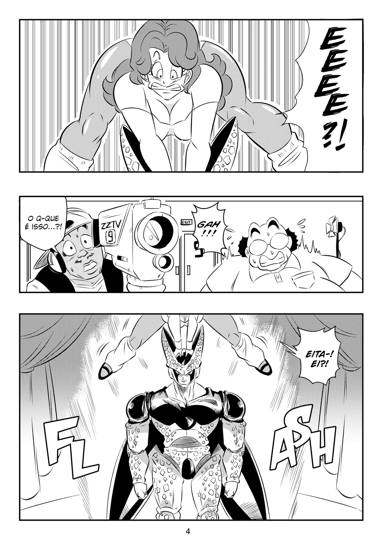 Dragon Ball Hentai: O Desafio de Cell - Ginástica, Peitos e Rolas na TV Nacional" em HQ Brasileiro